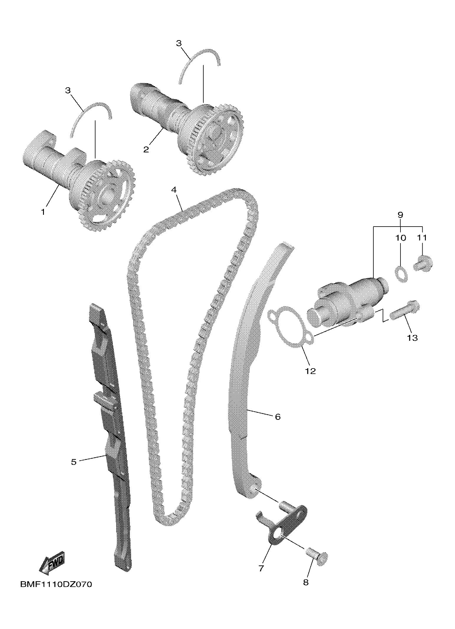 CAMSHAFT & CHAIN Exploded diagrams