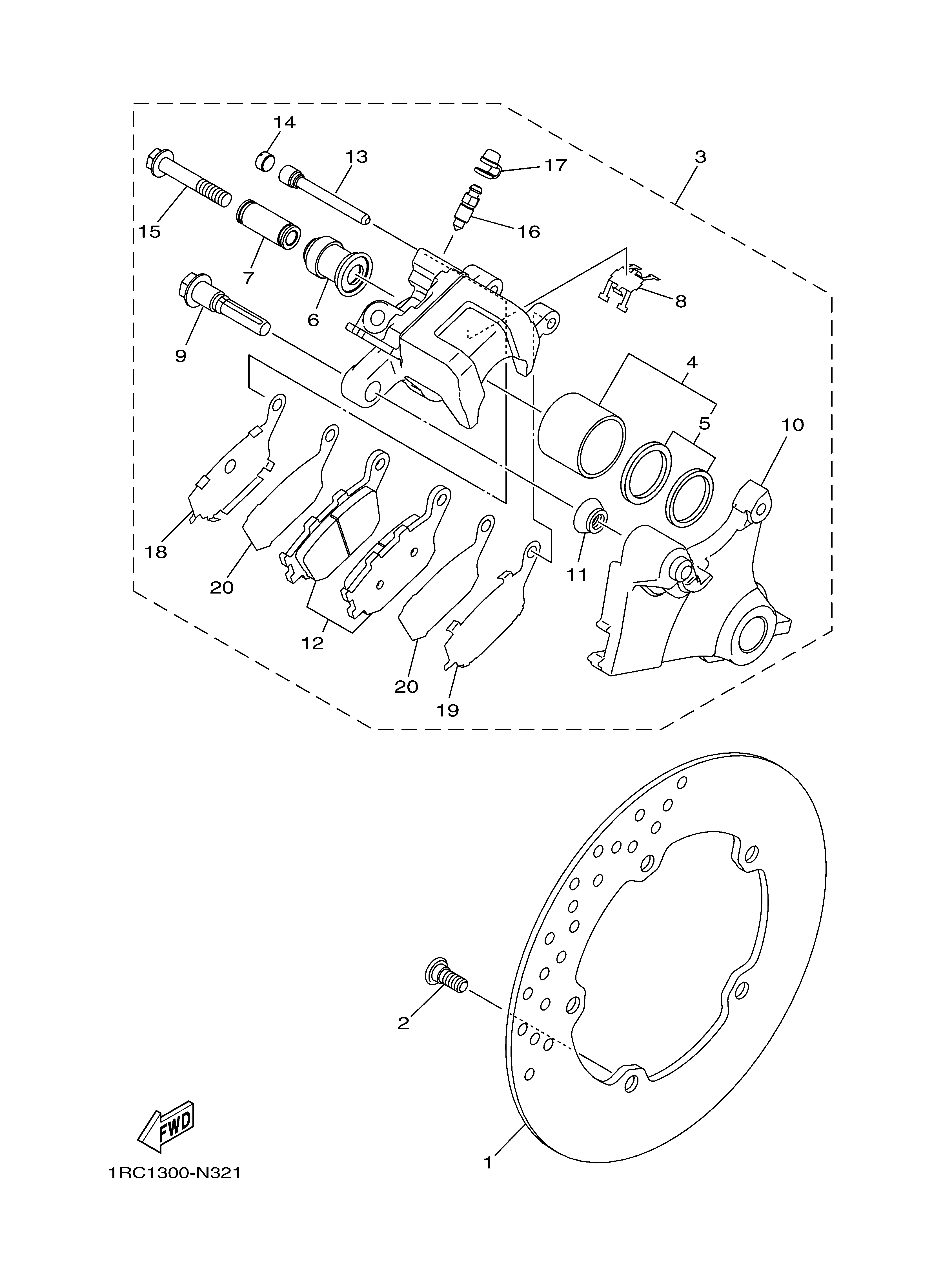 REAR BRAKE CALIPER Despieces
