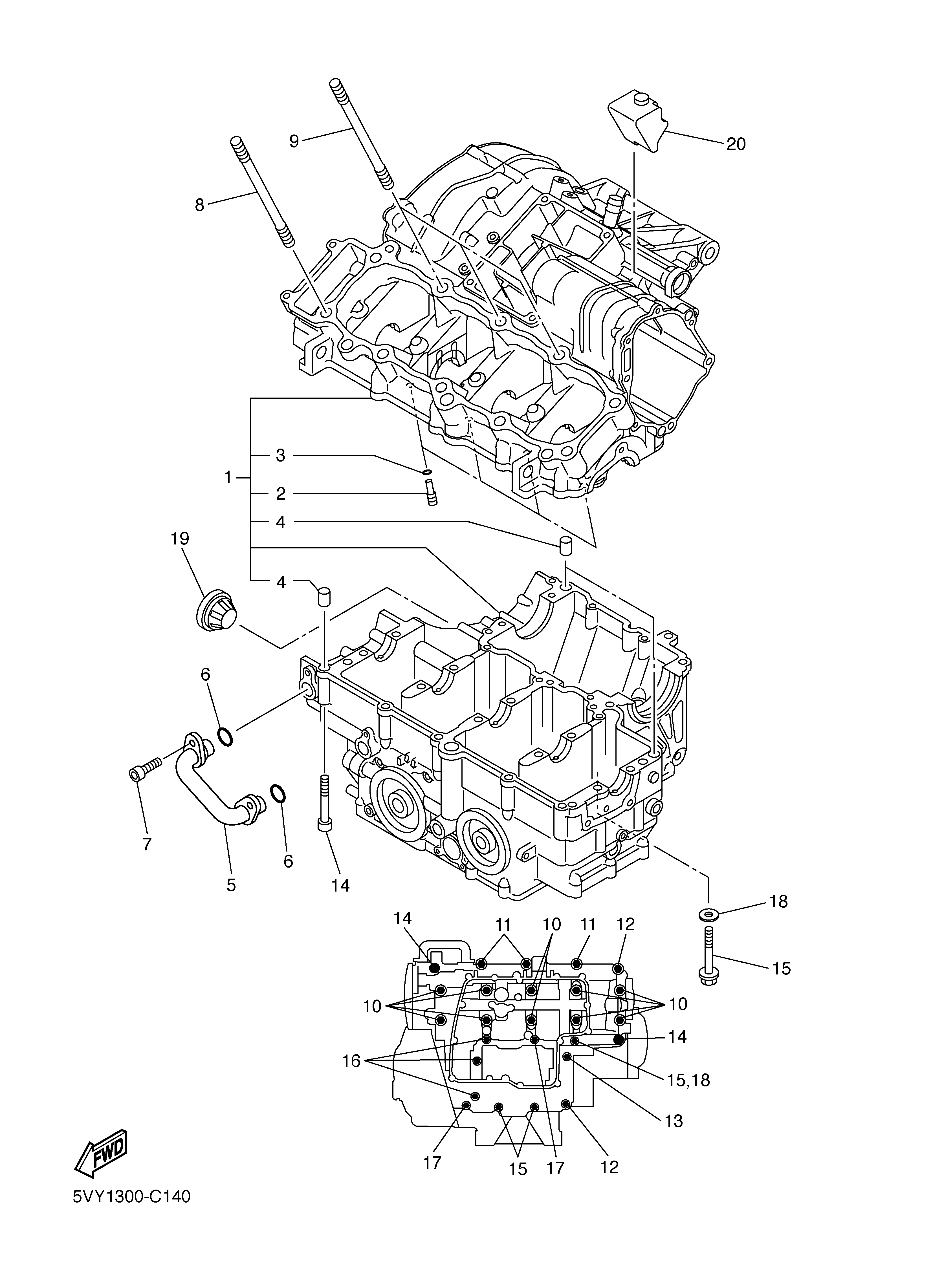 CRANKCASE Vistas explodidas