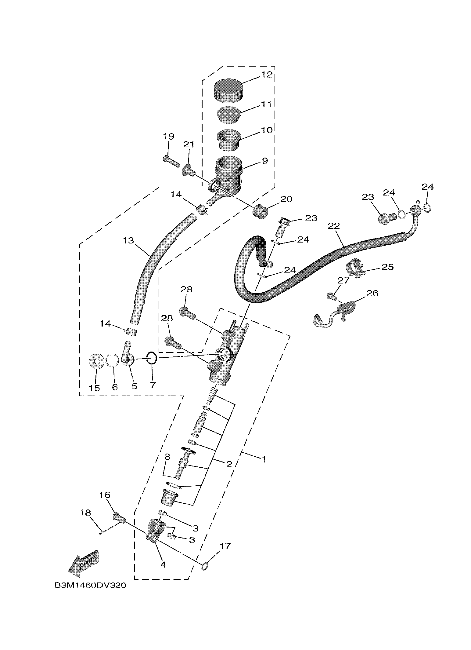 REAR MASTER CYLINDER 爆炸图