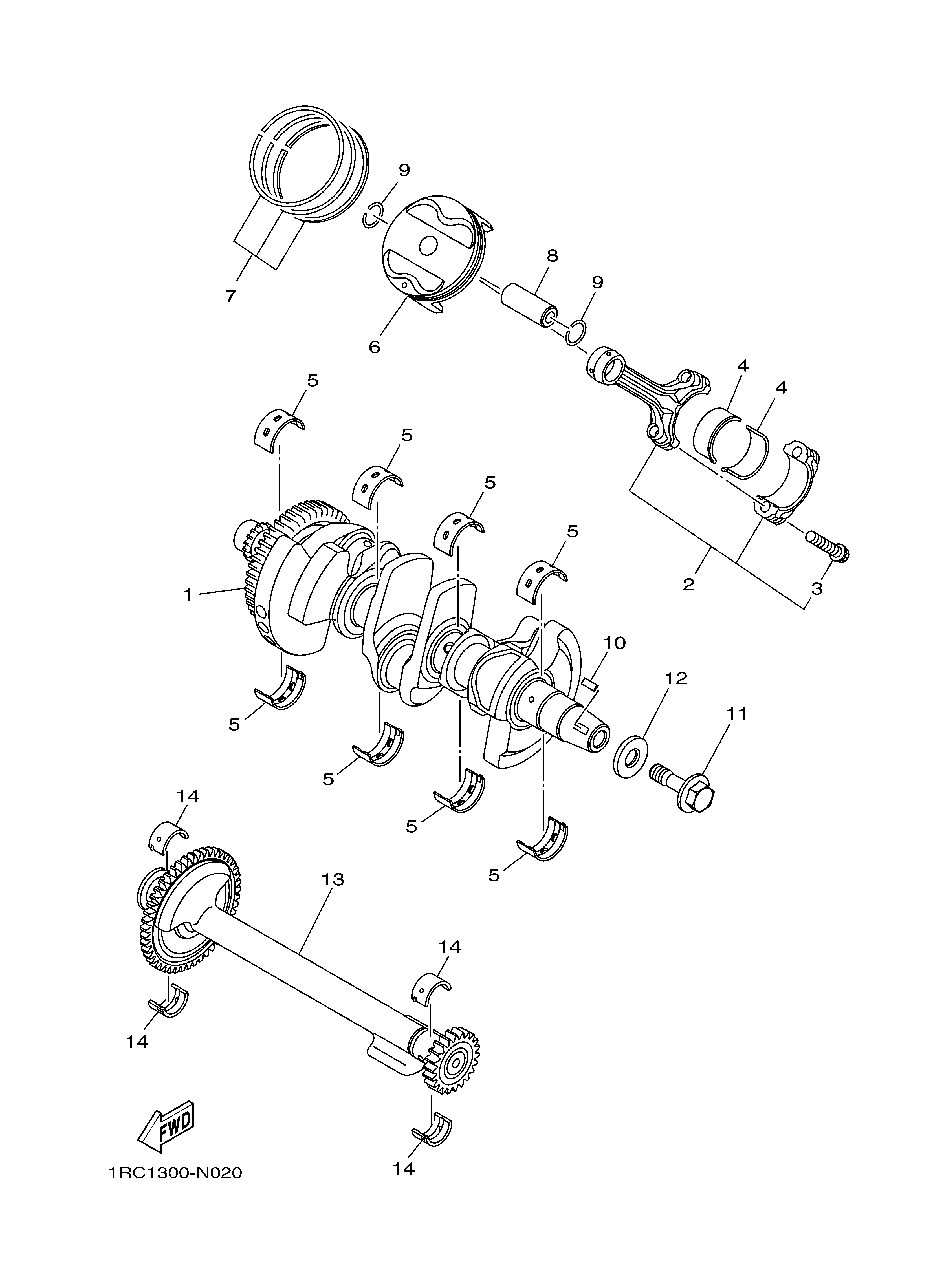 CRANKSHAFT PISTON ภาพแยกชิ้นส่วน