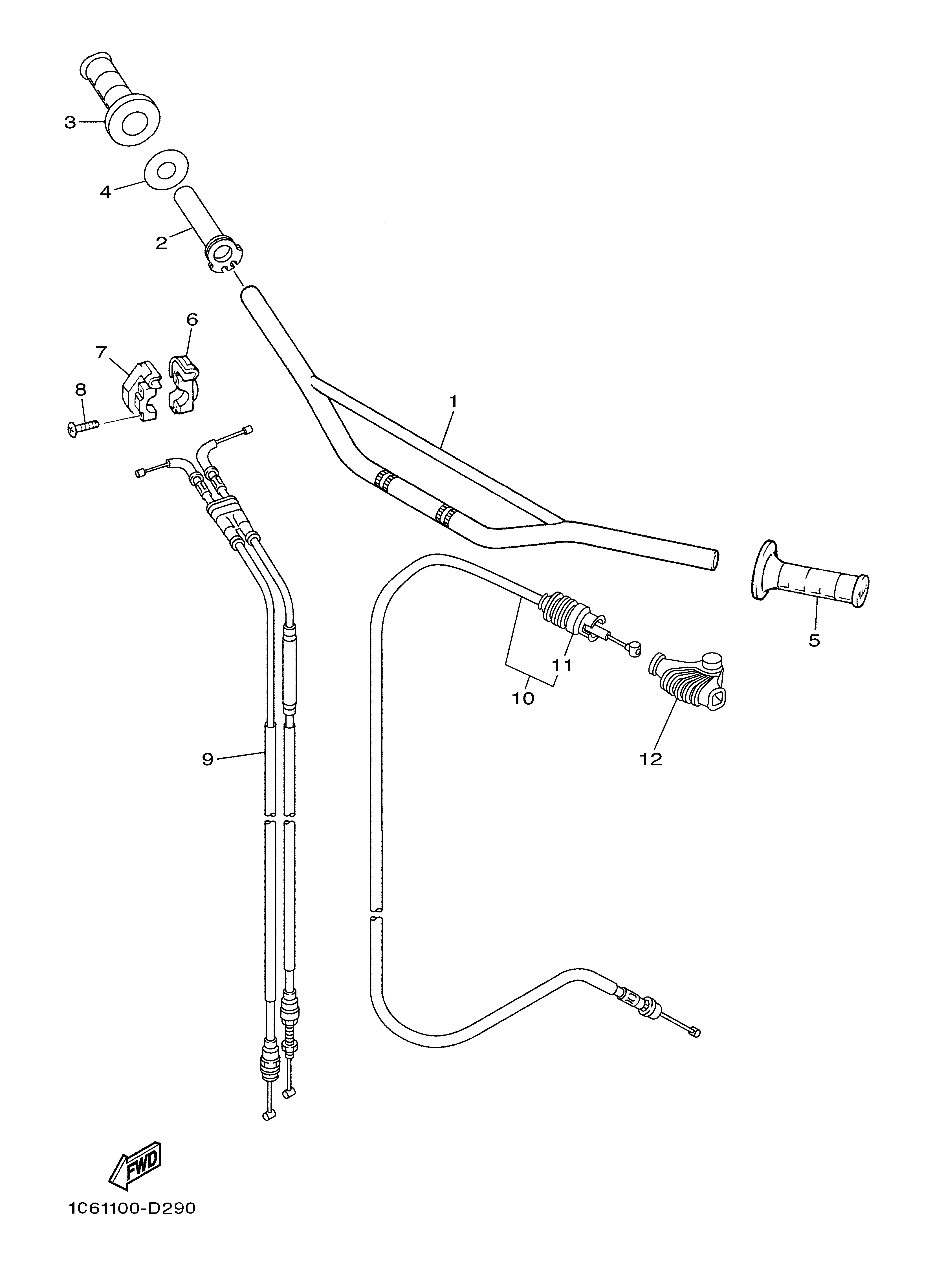 STEERING HANDLE & CABLE Vistas explodidas