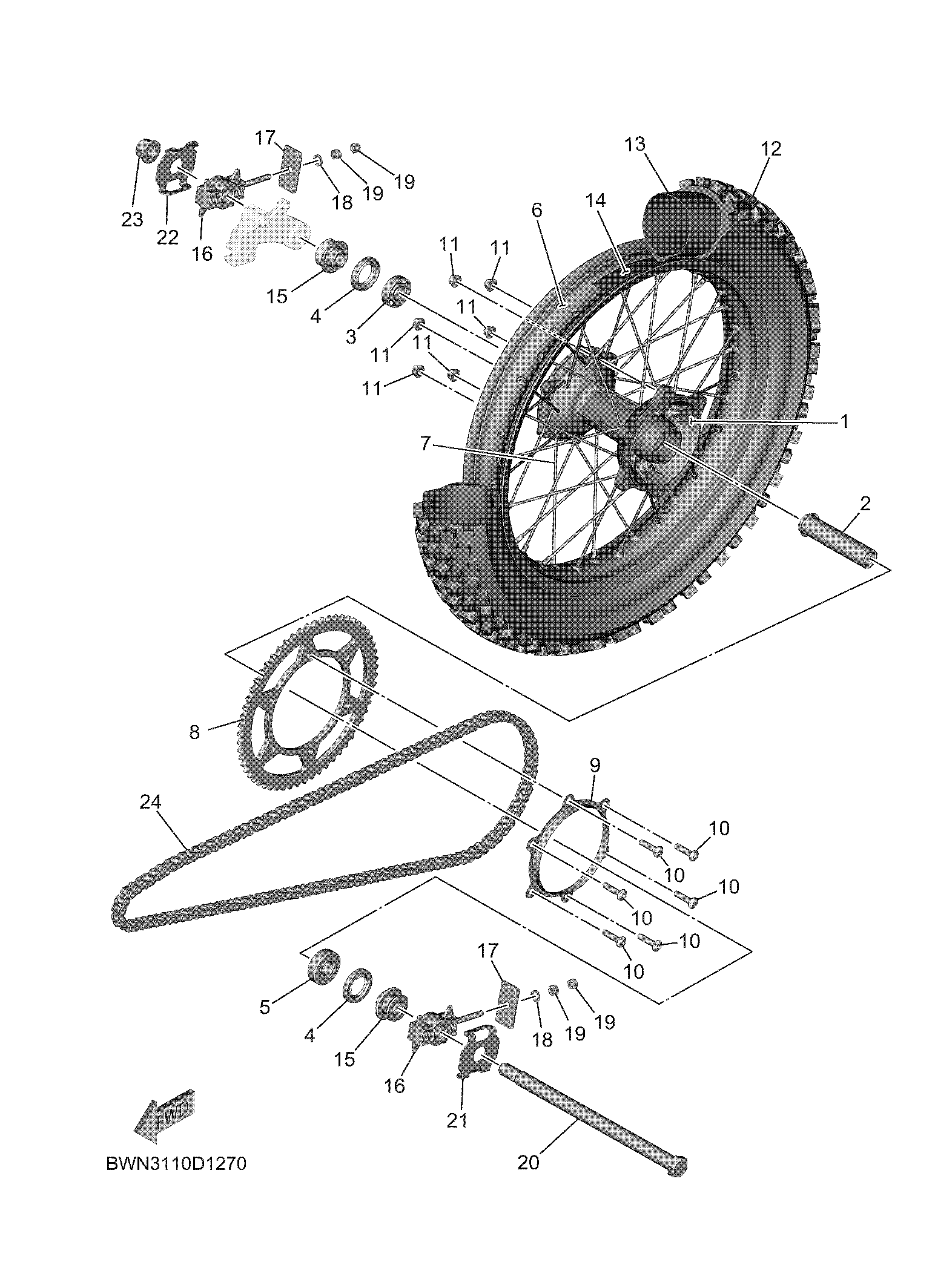 REAR WHEEL 爆炸图