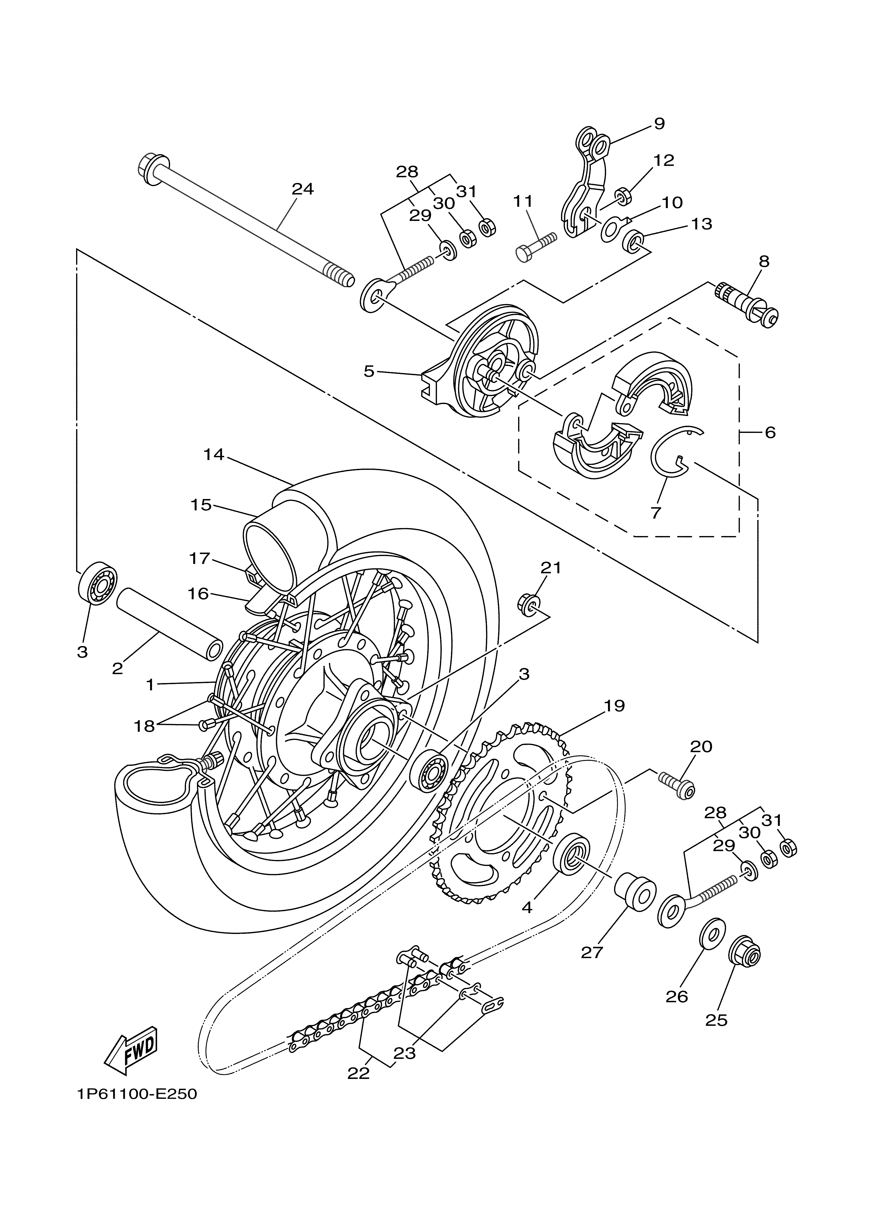 REAR WHEEL 爆炸图