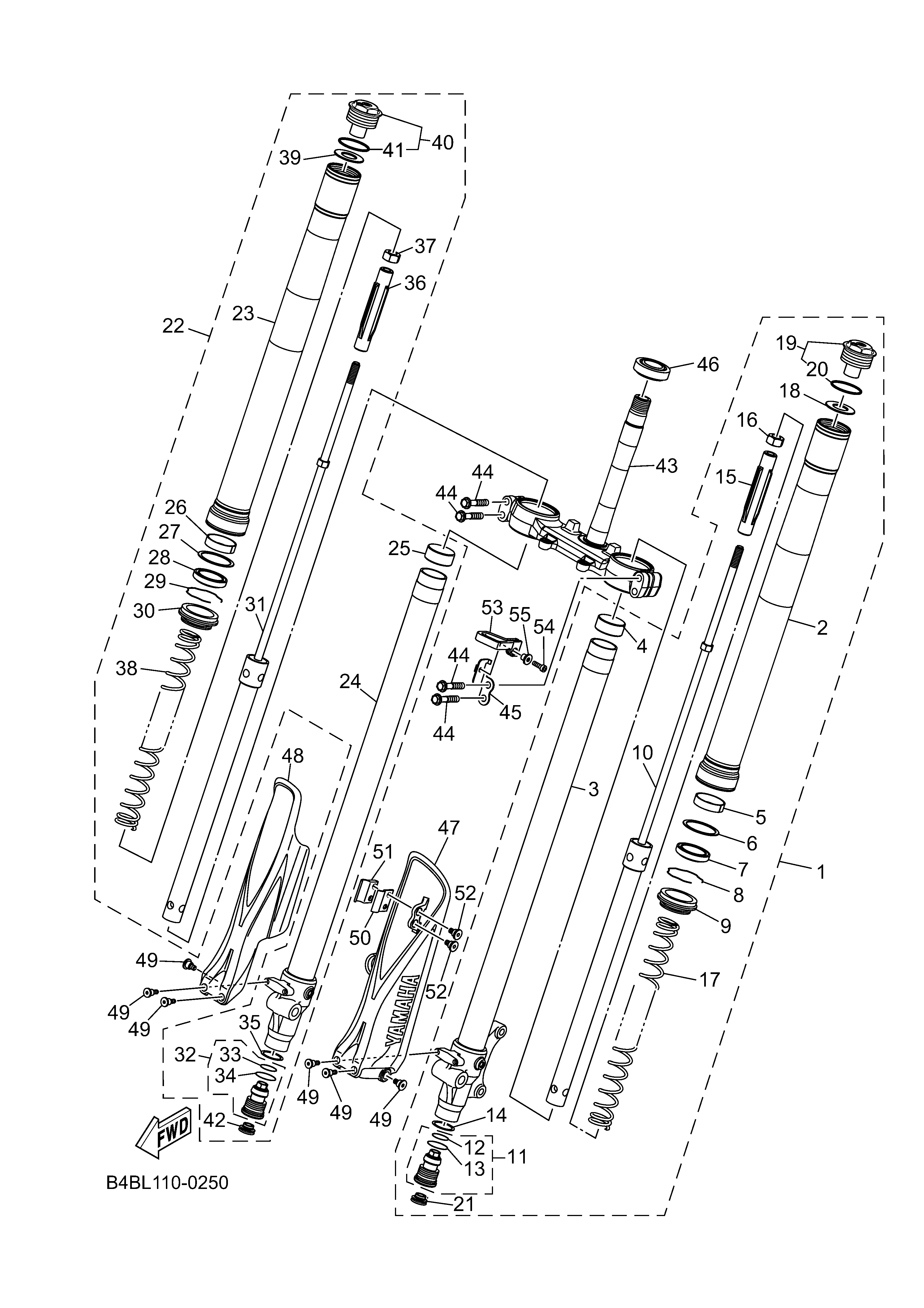 FRONT FORK Exploded diagrams