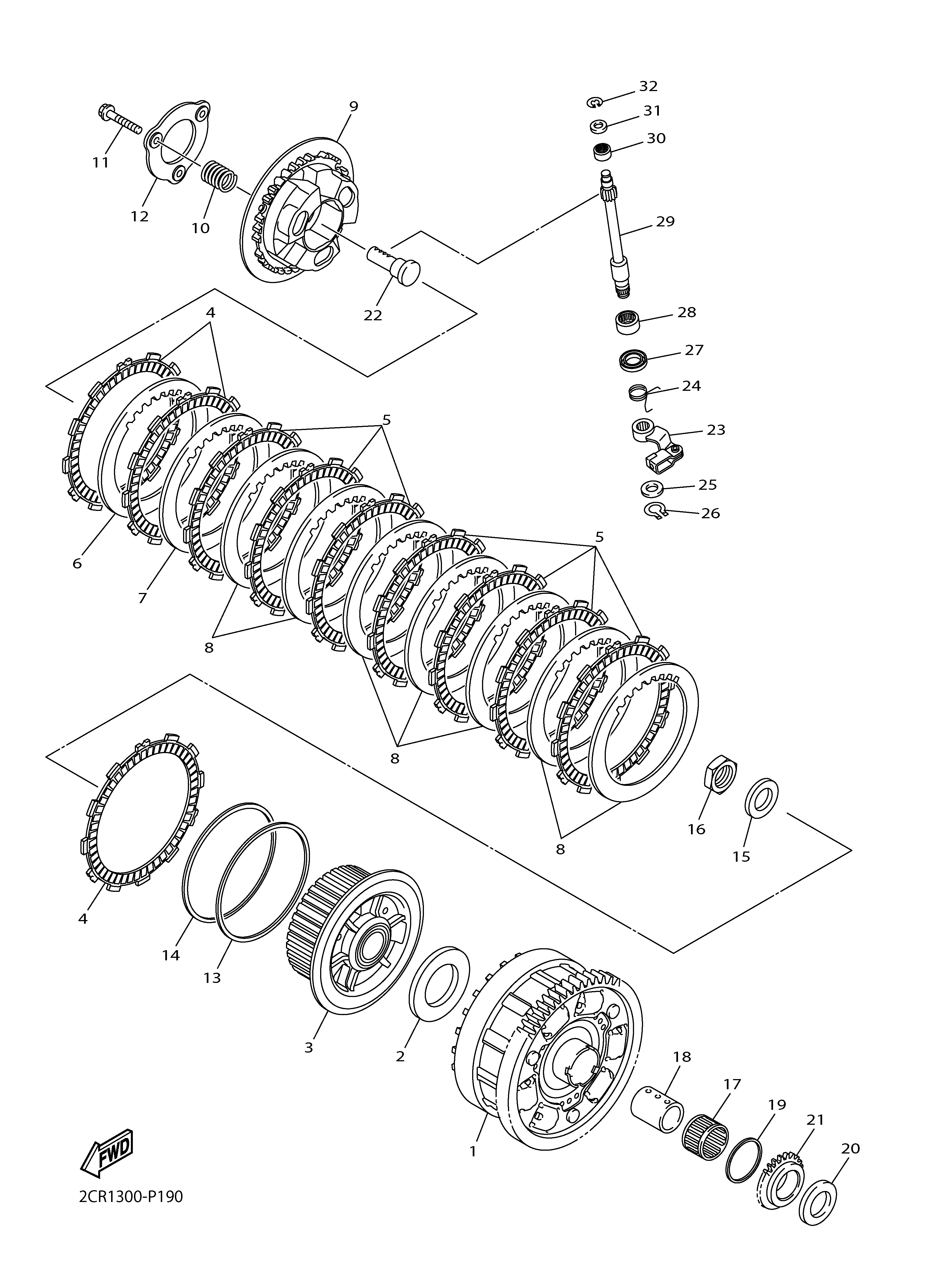 CLUTCH Sơ đồ tách chi tiết