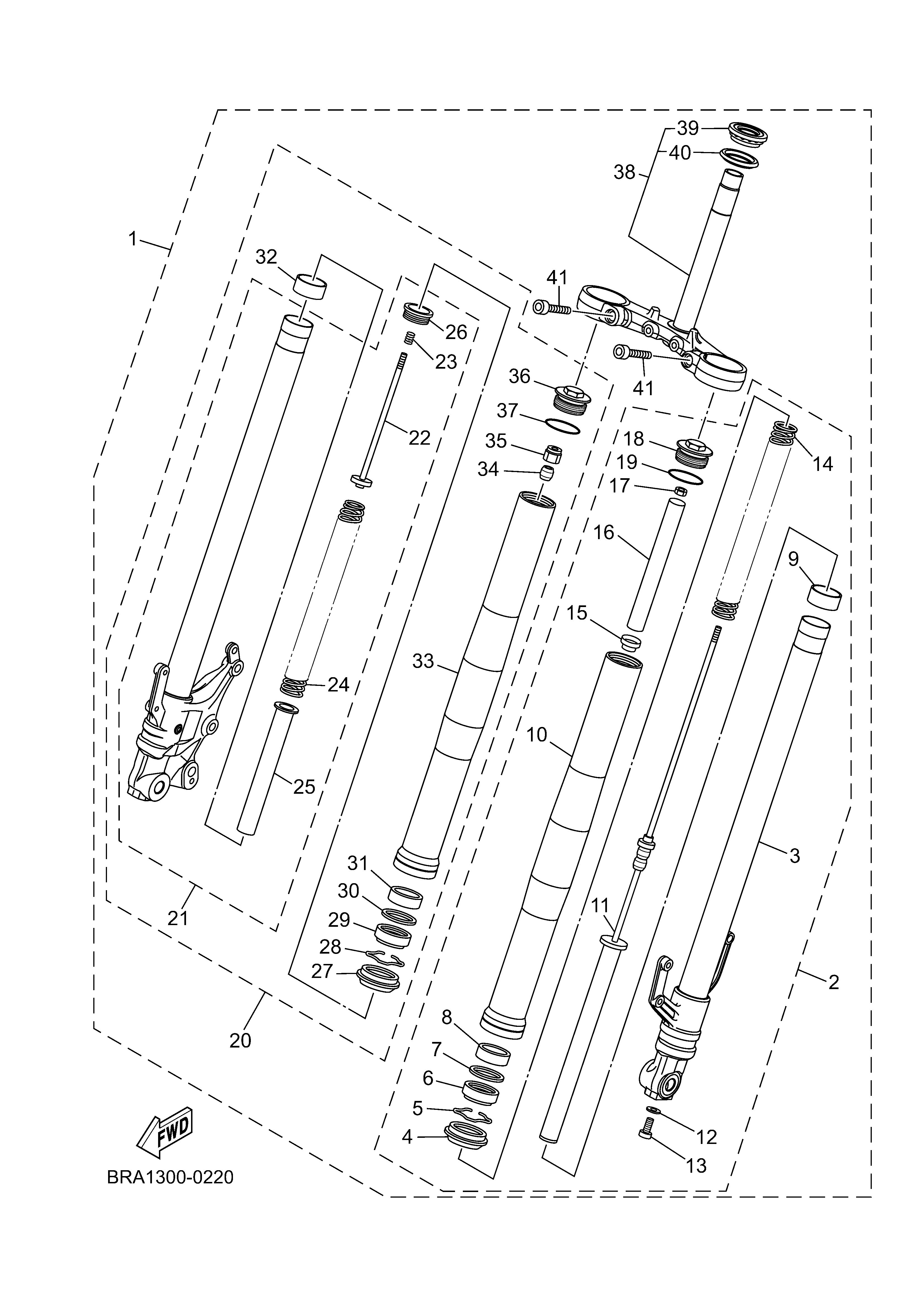 FRONT FORK Exploded diagrams