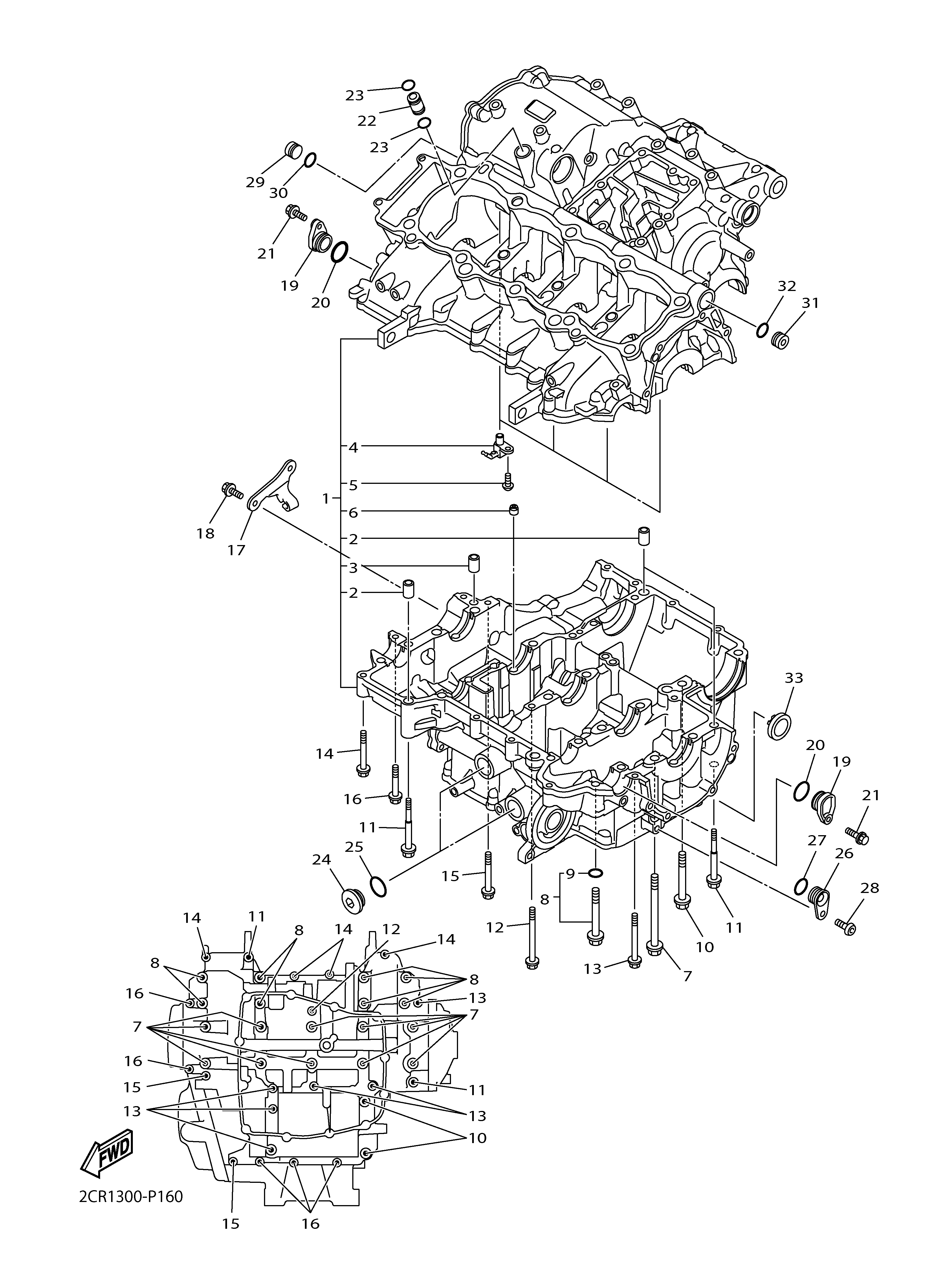 CRANKCASE ภาพแยกชิ้นส่วน