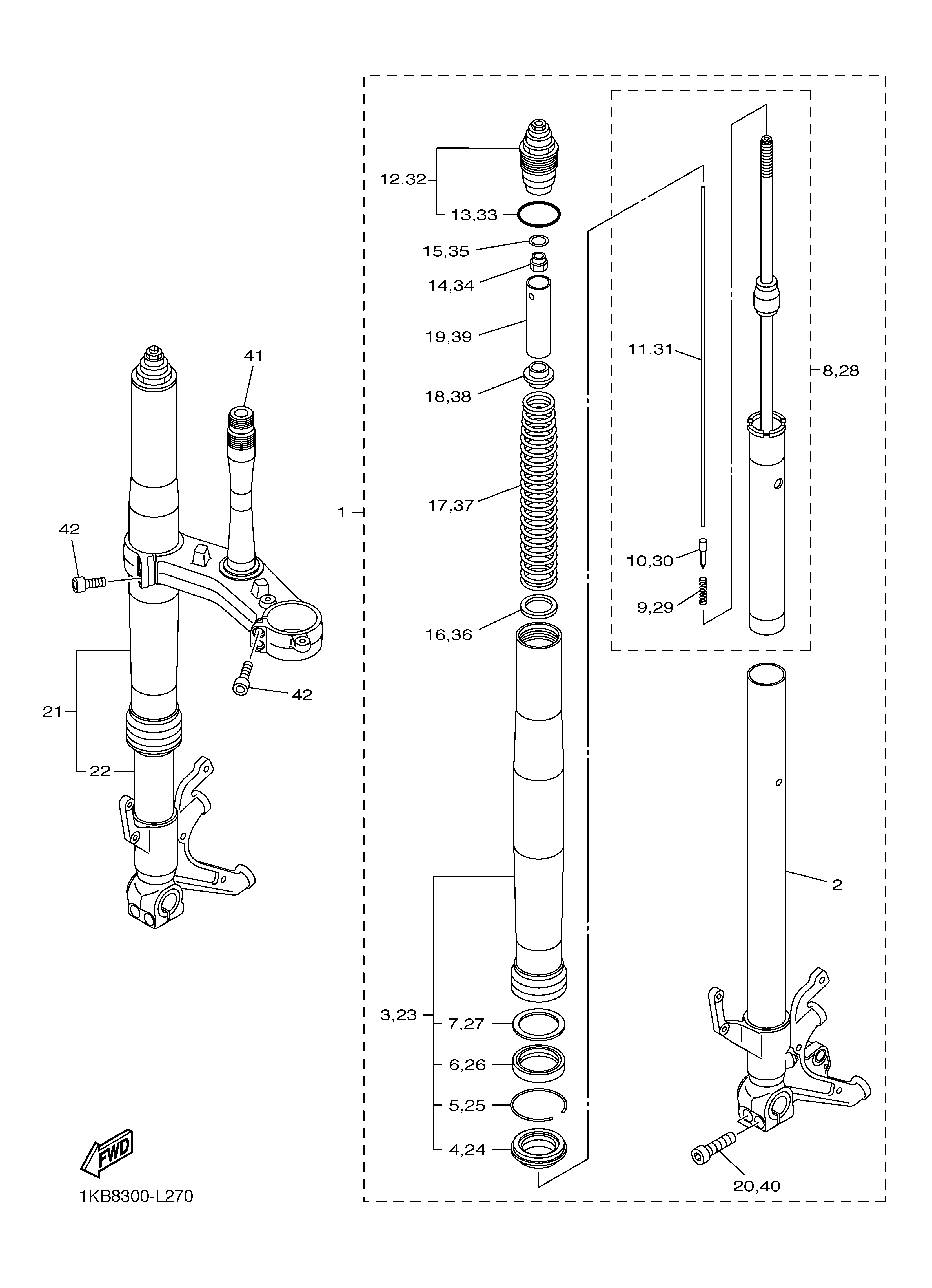 FRONT FORK Despieces
