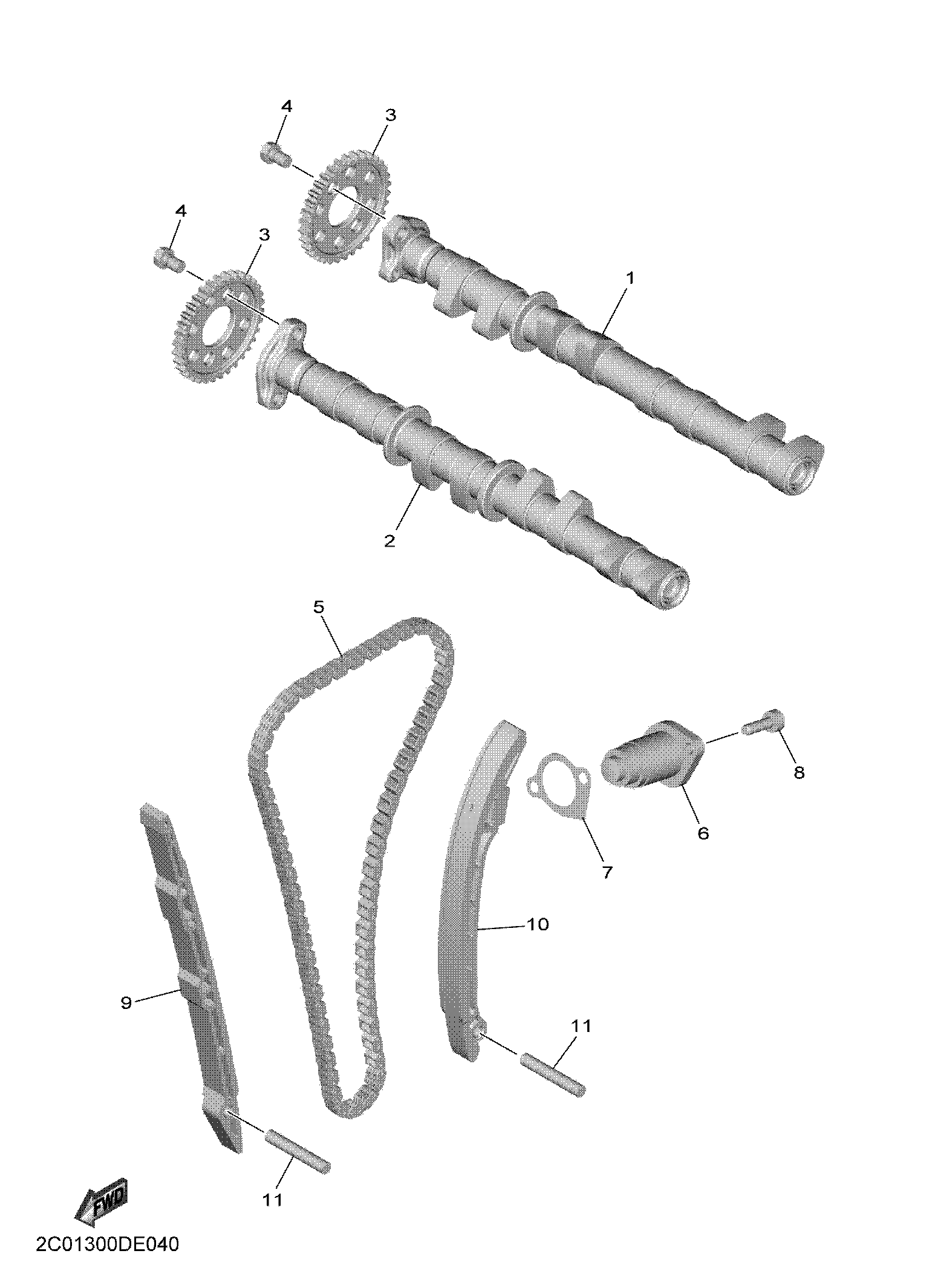 CAMSHAFT & CHAIN ภาพแยกชิ้นส่วน