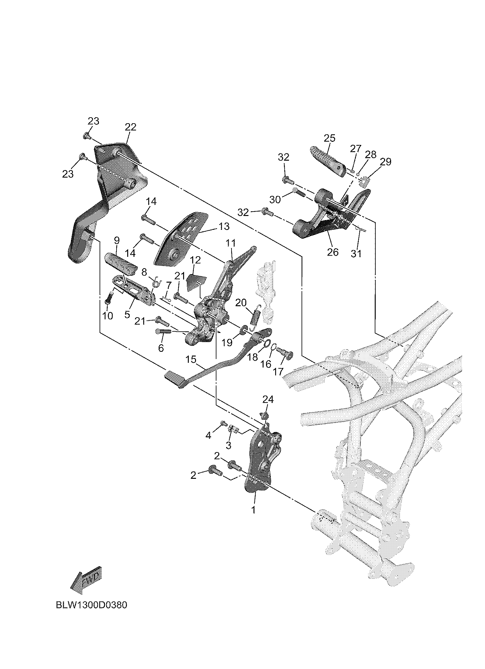 STAND & FOOTREST 2 Diagram terurai