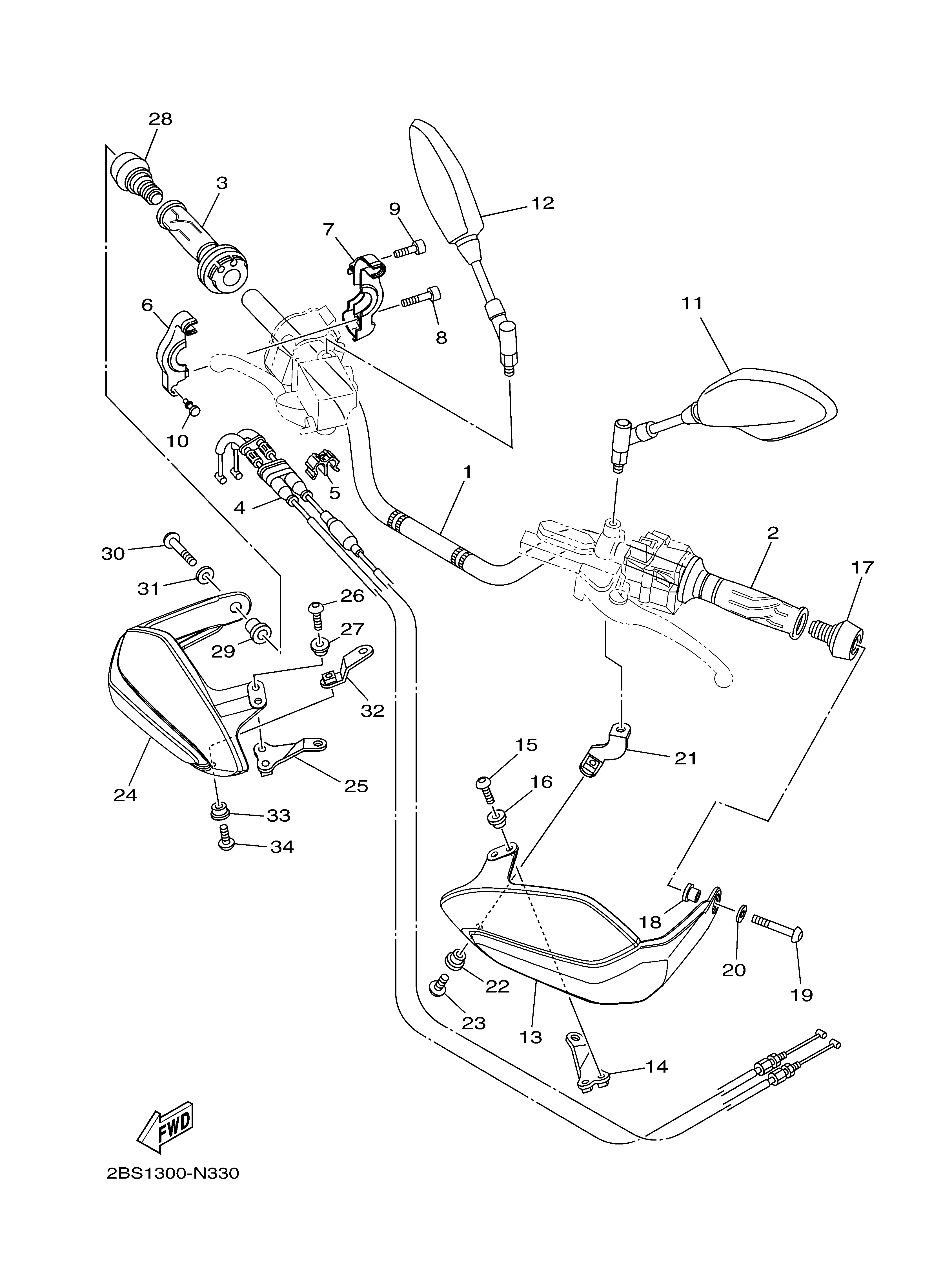 STEERING HANDLE CABLE Exploded diagrams