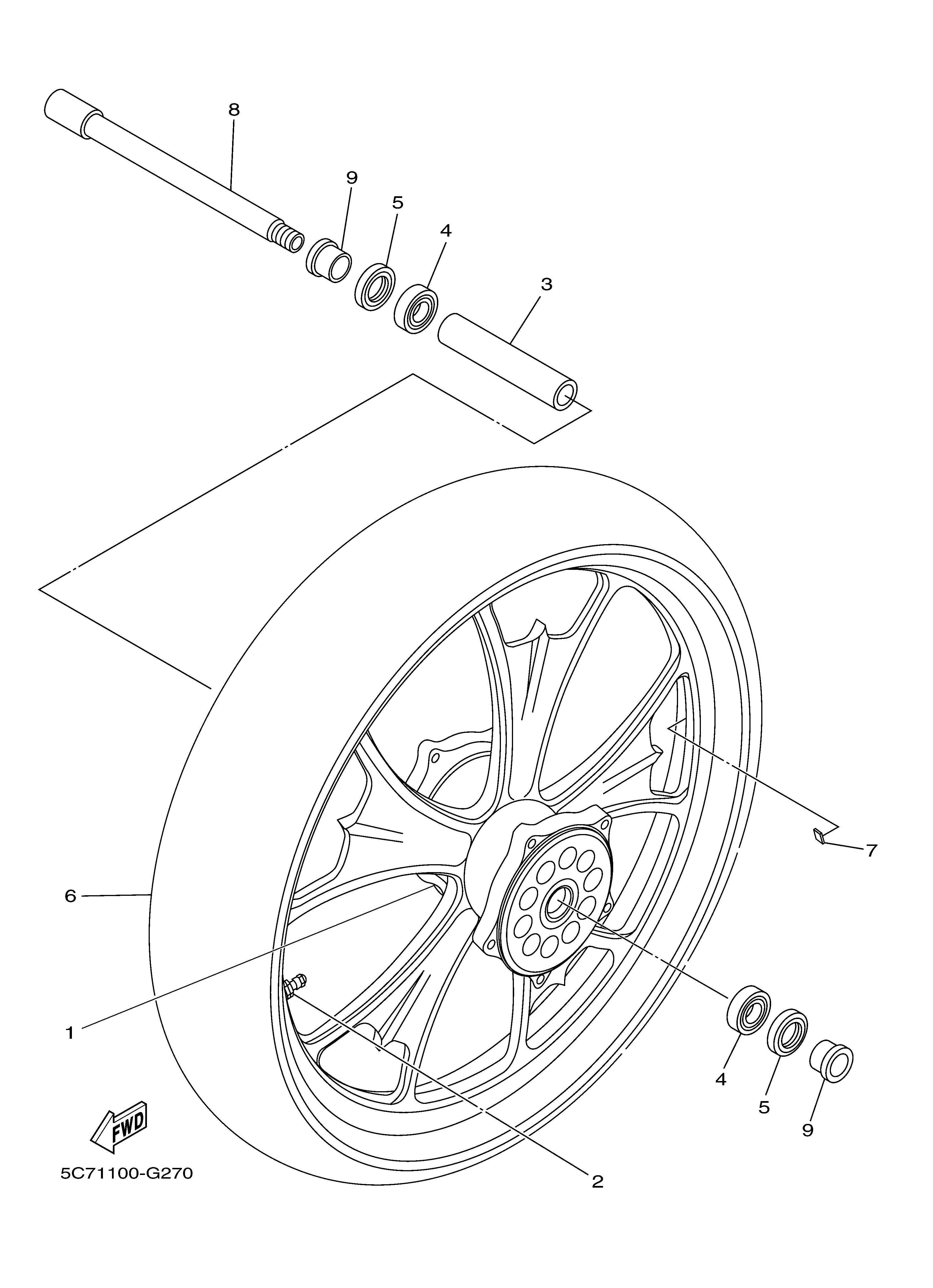 FRONT WHEEL ภาพแยกชิ้นส่วน