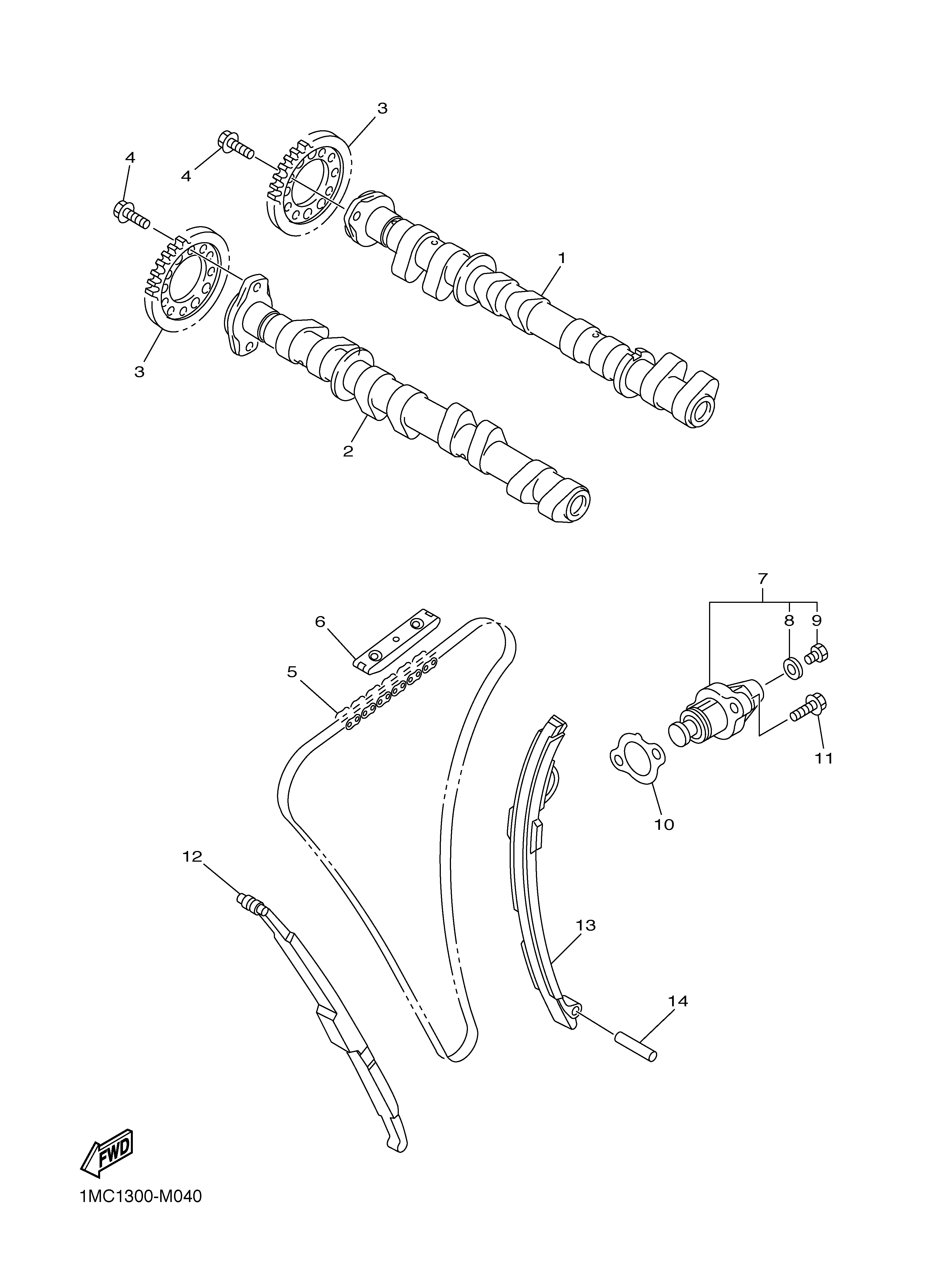 CAMSHAFT CHAIN 爆炸图