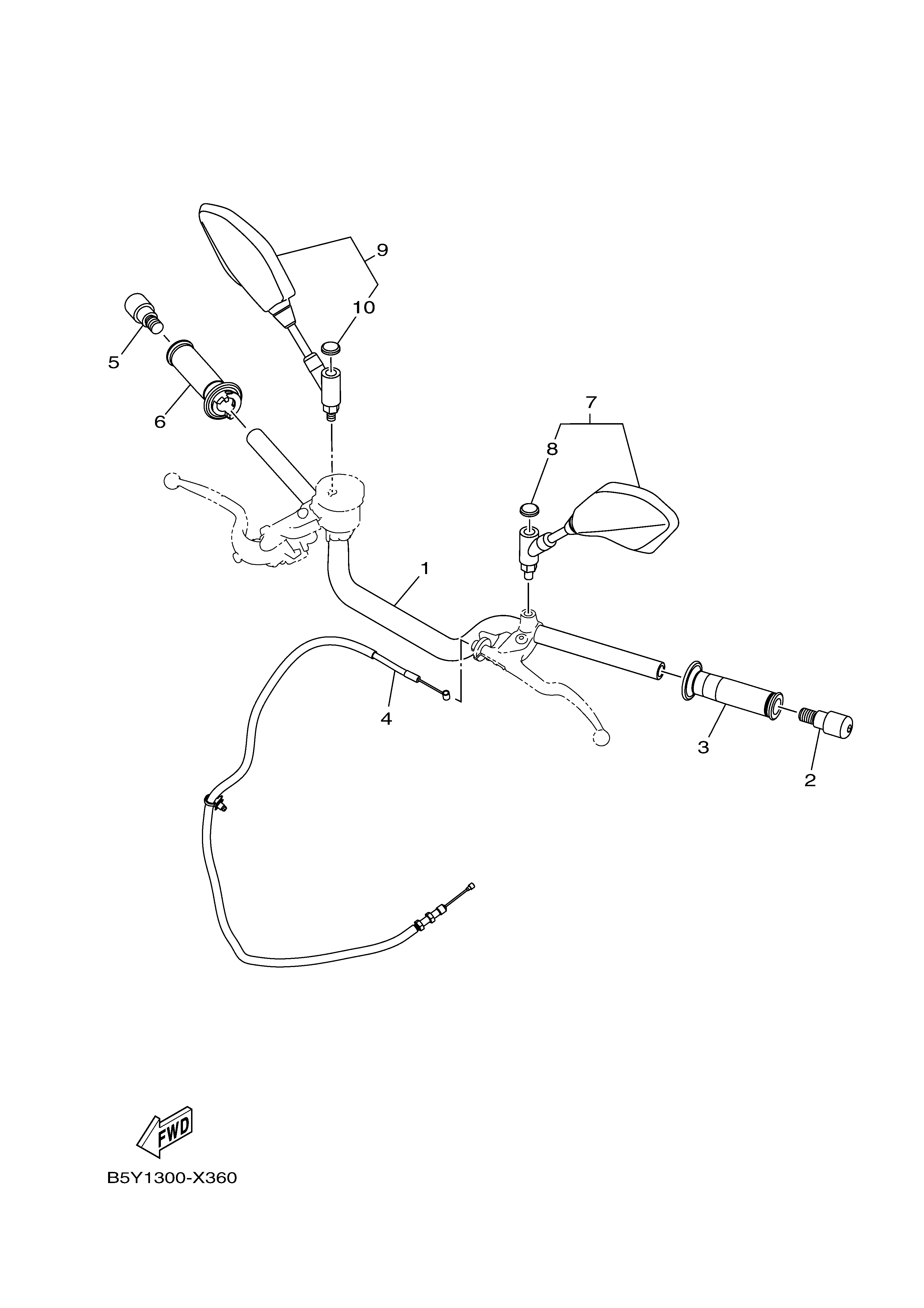 STEERING HANDLE & CABLE Vistas explodidas
