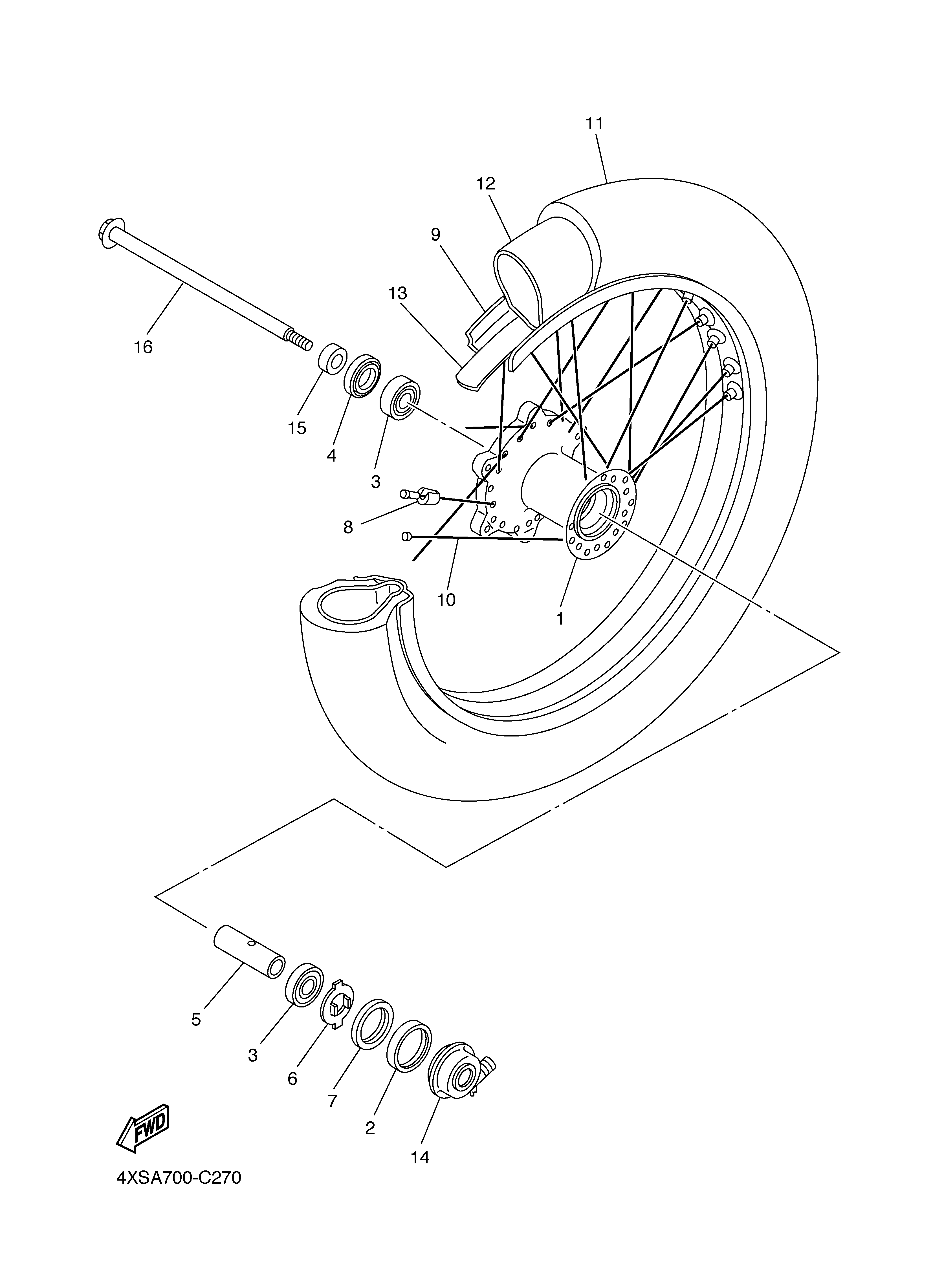 FRONT WHEEL ภาพแยกชิ้นส่วน