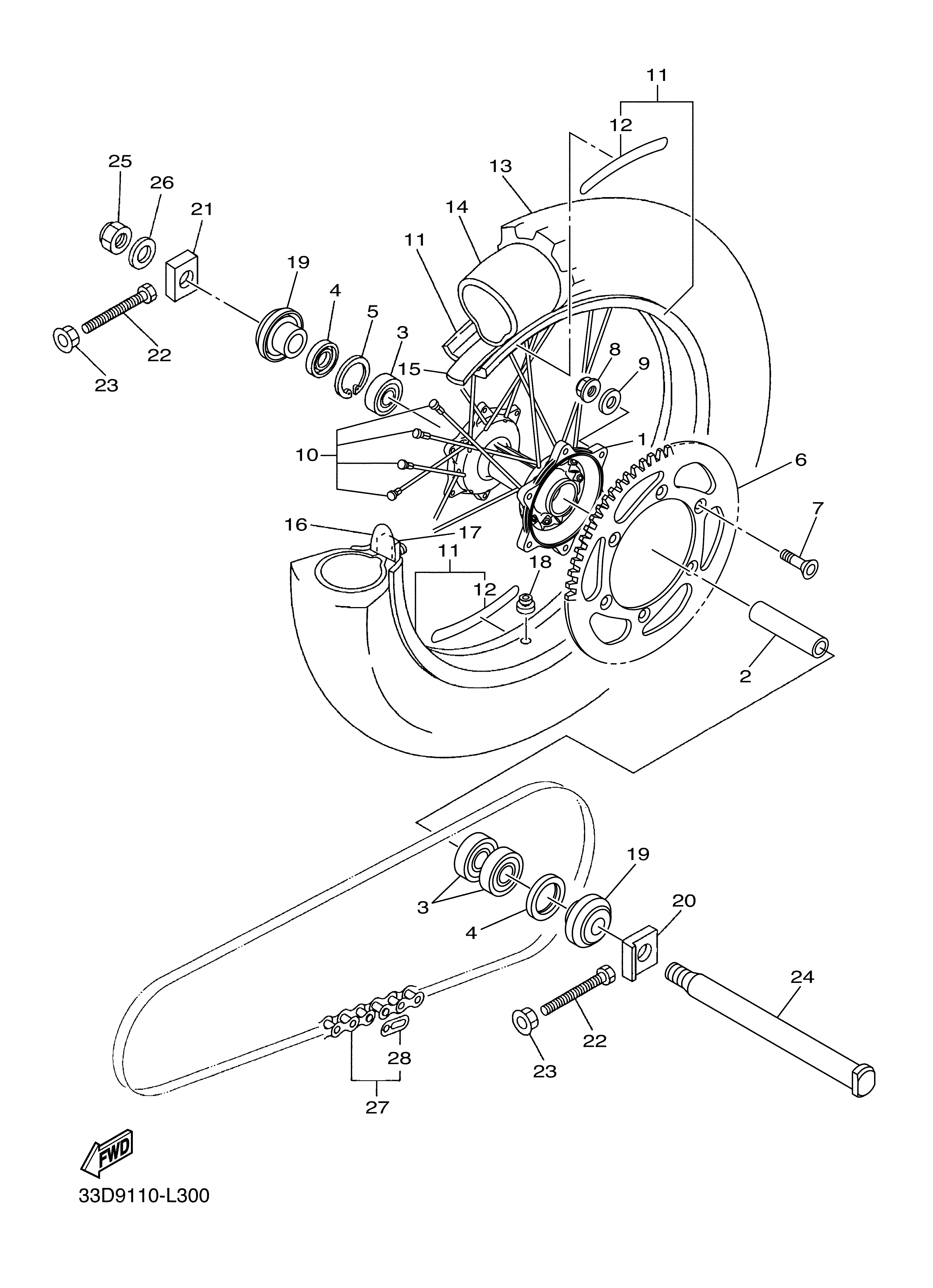 REAR WHEEL ภาพแยกชิ้นส่วน