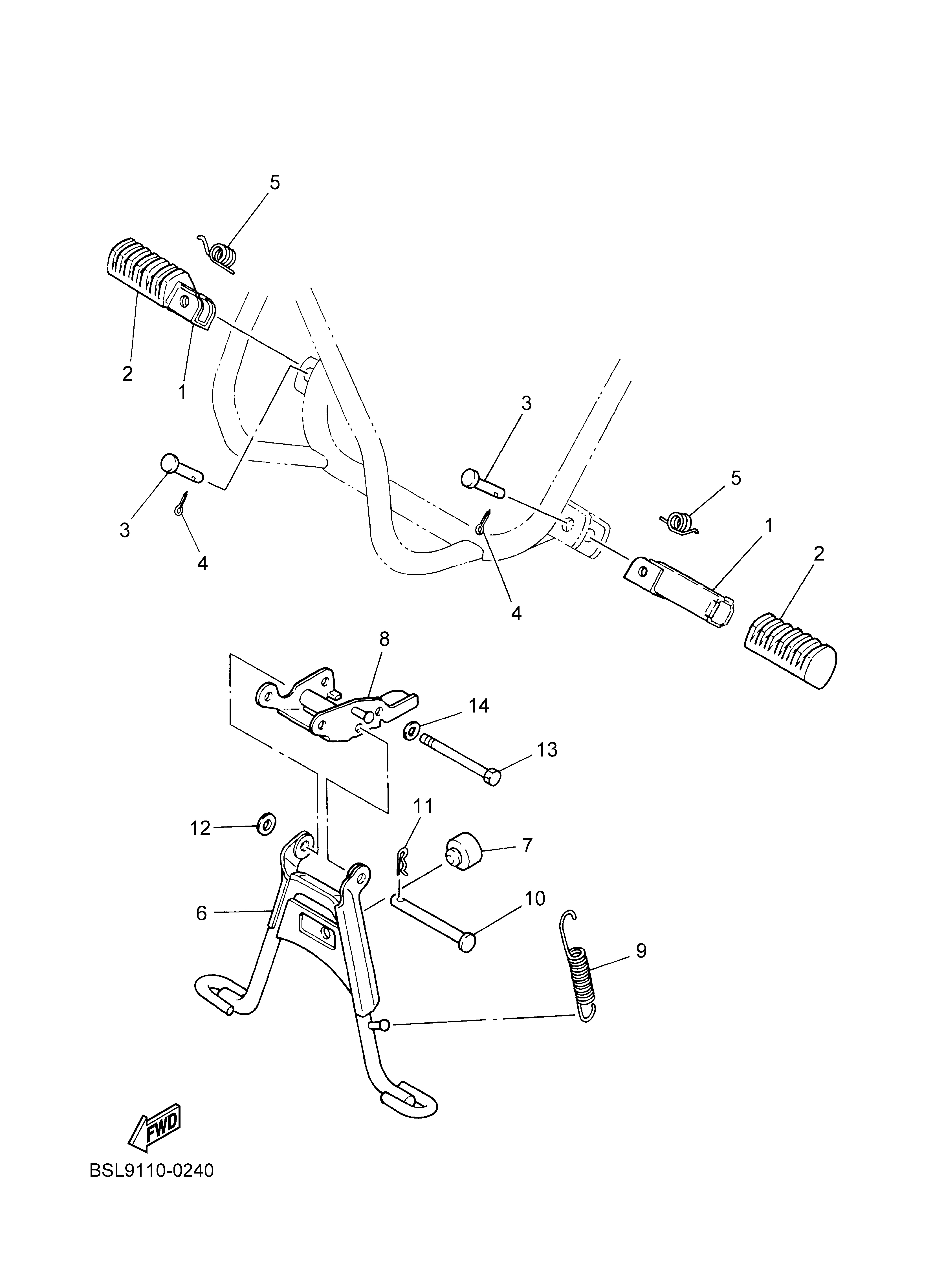 STAND & FOOTREST Diagram terurai