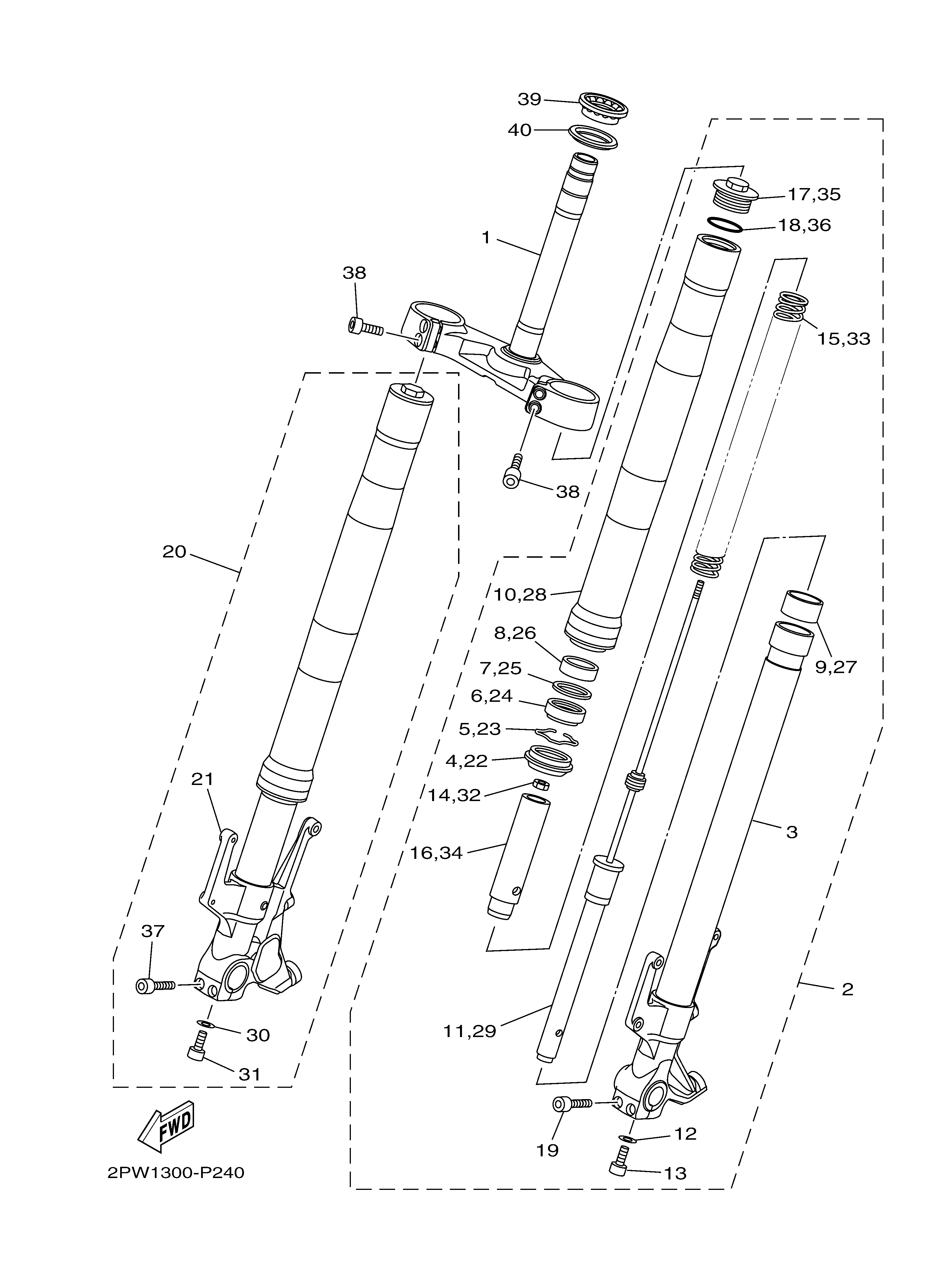 FRONT FORK Diagram terurai