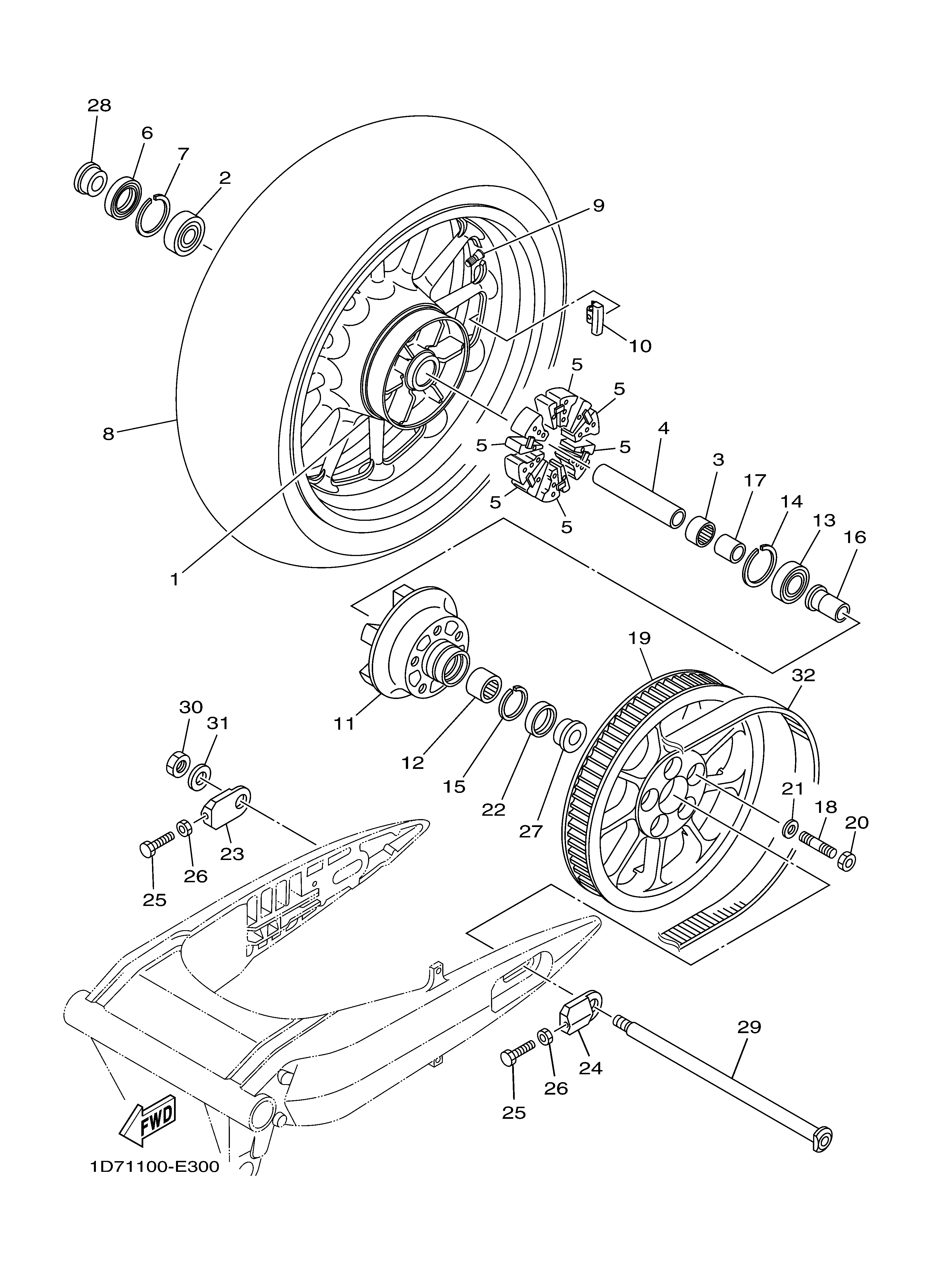 REAR WHEEL Sơ đồ tách chi tiết