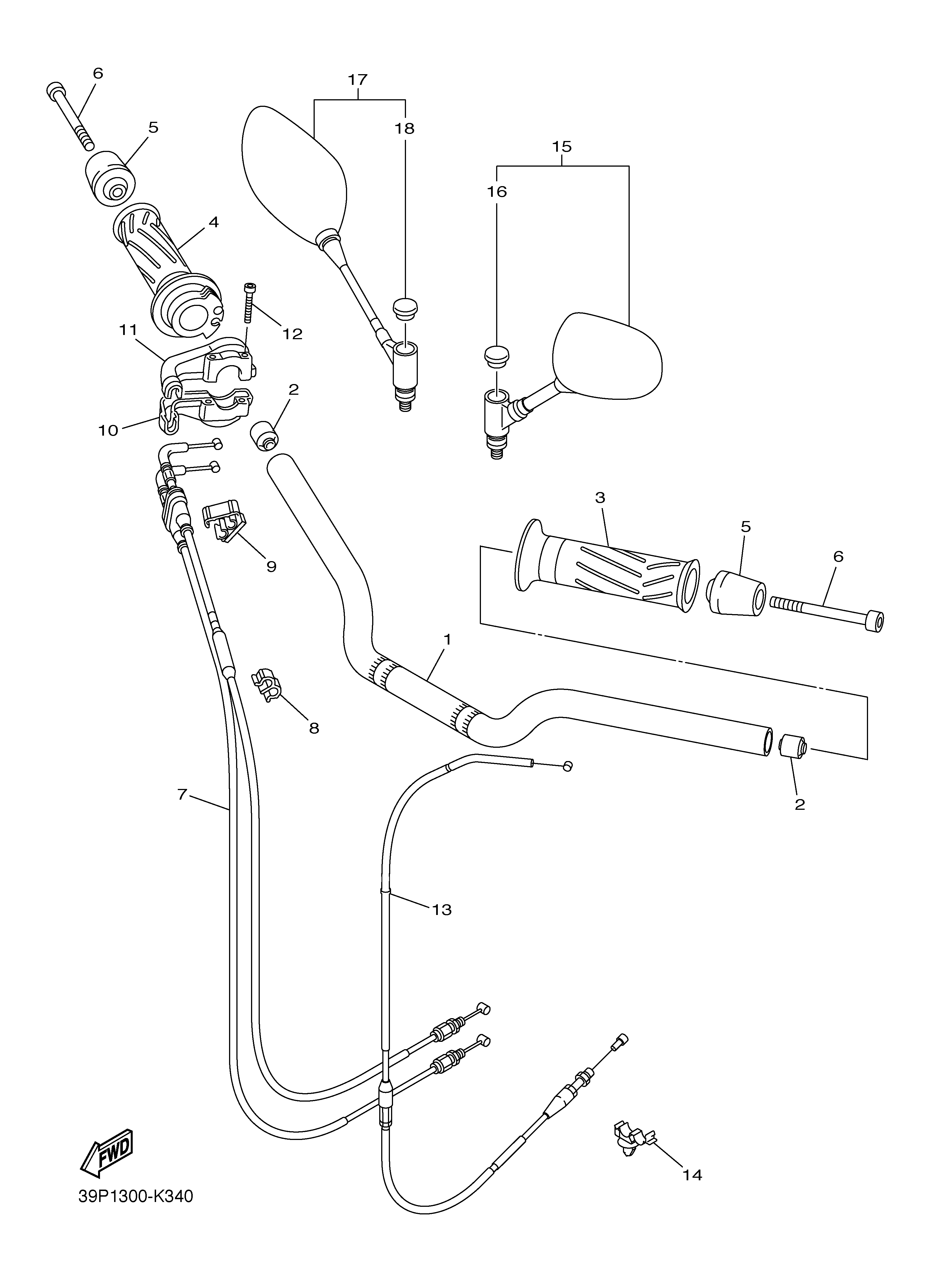 STEERING HANDLE CABLE Exploded diagrams