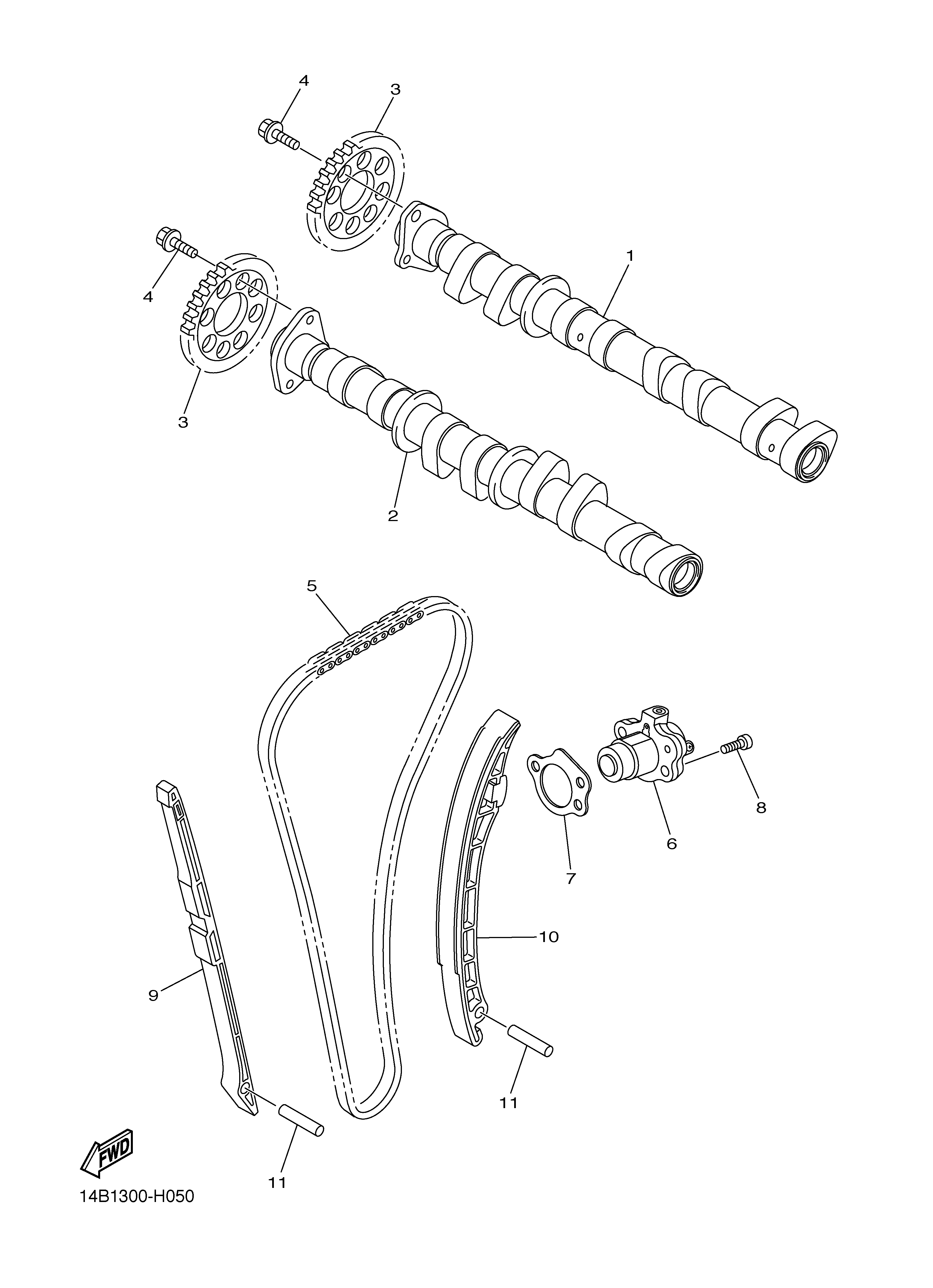 CAMSHAFT CHAIN Sơ đồ tách chi tiết