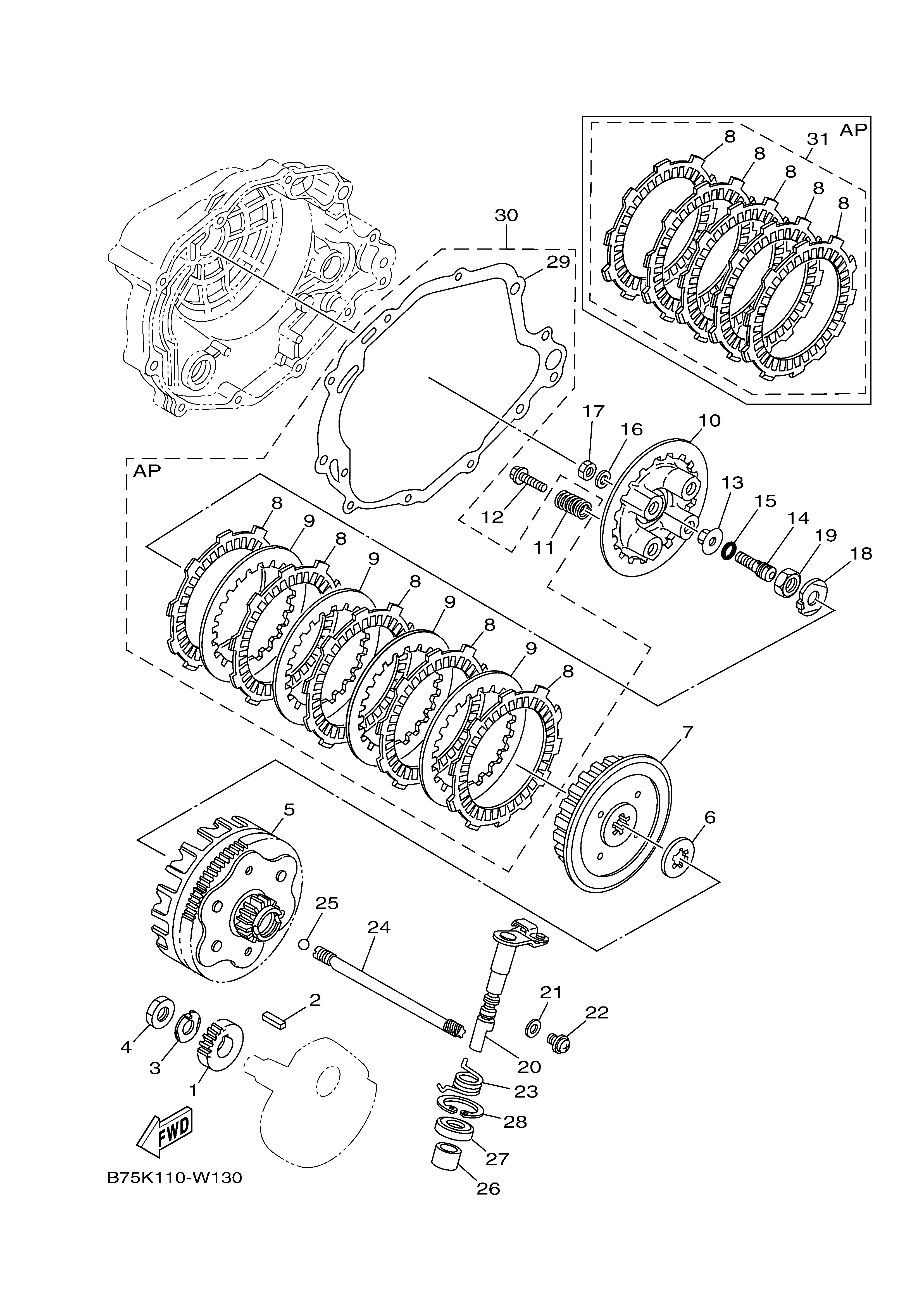 CLUTCH Exploded diagrams