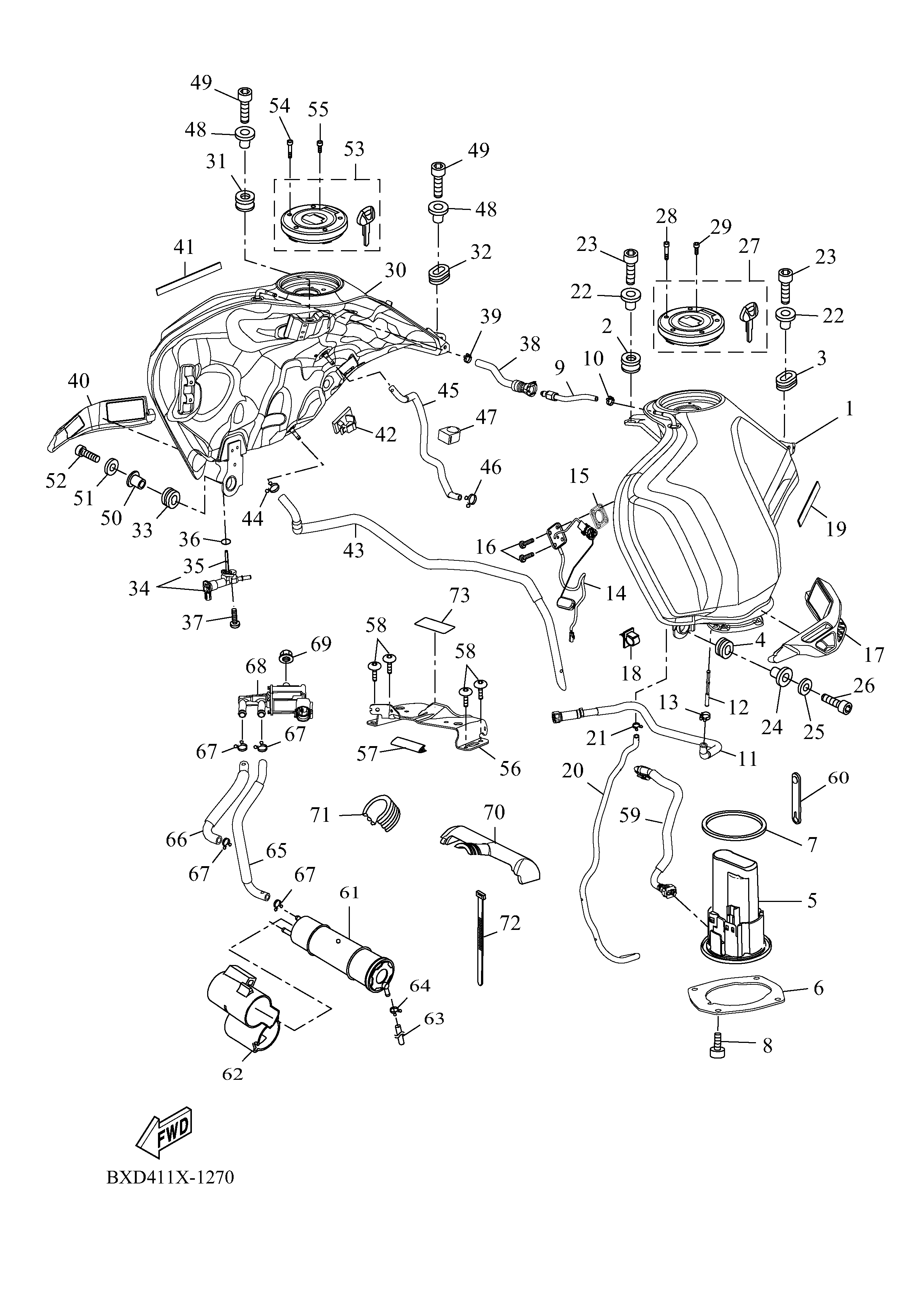 FUEL TANK ภาพแยกชิ้นส่วน
