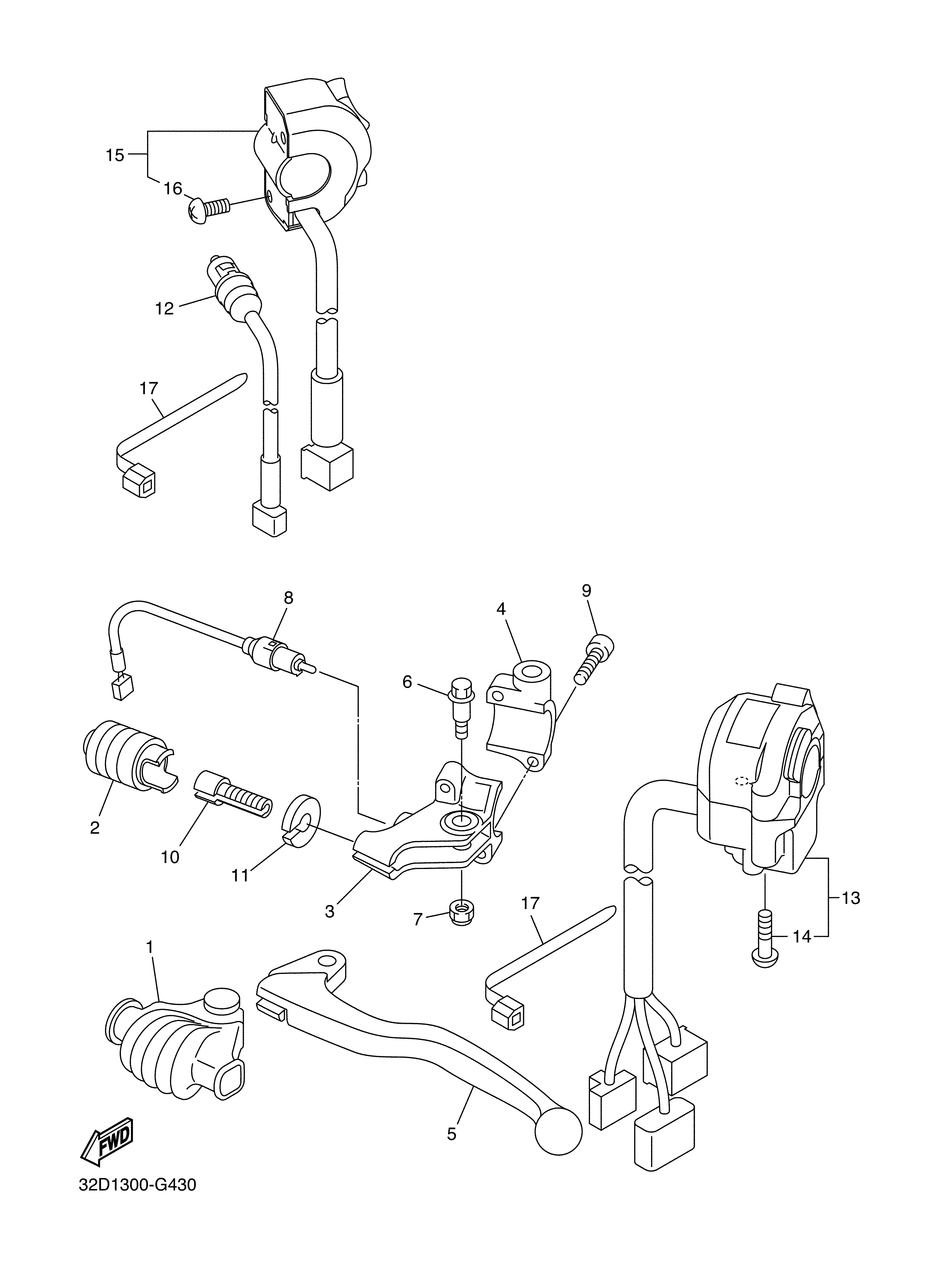 HANDLE SWITCH LEVER ภาพแยกชิ้นส่วน