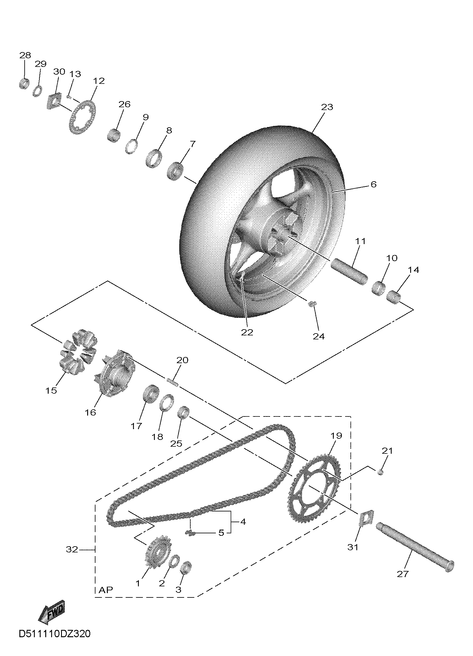 REAR WHEEL 爆炸图