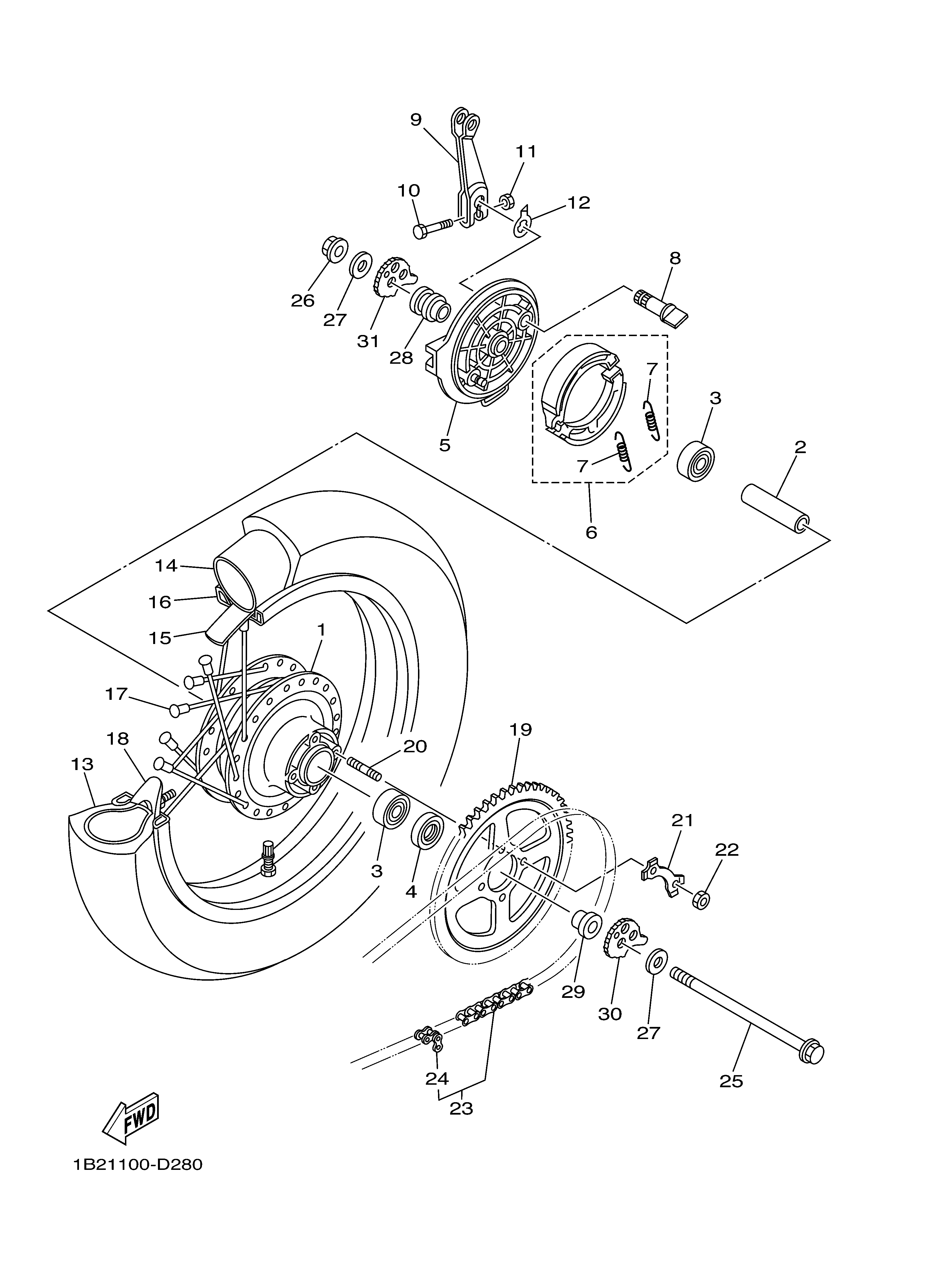REAR WHEEL ภาพแยกชิ้นส่วน