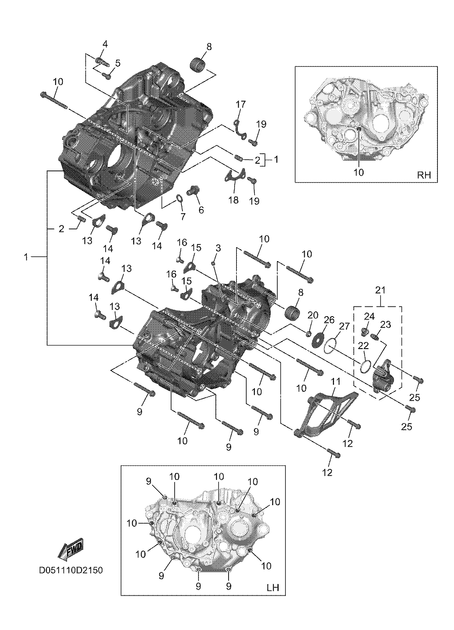 CRANKCASE Diagram terurai