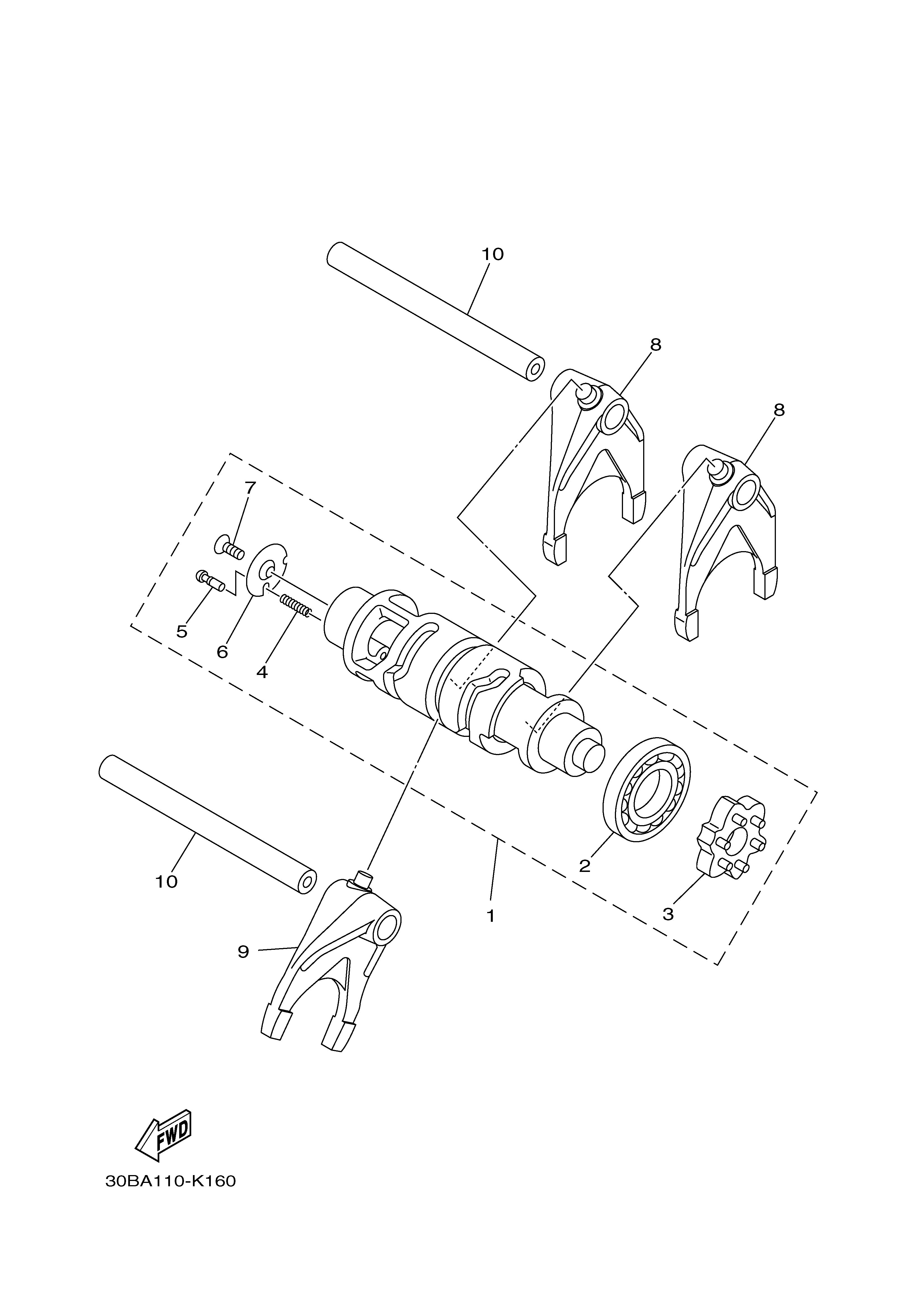 SHIFT CAM FORK 爆炸图