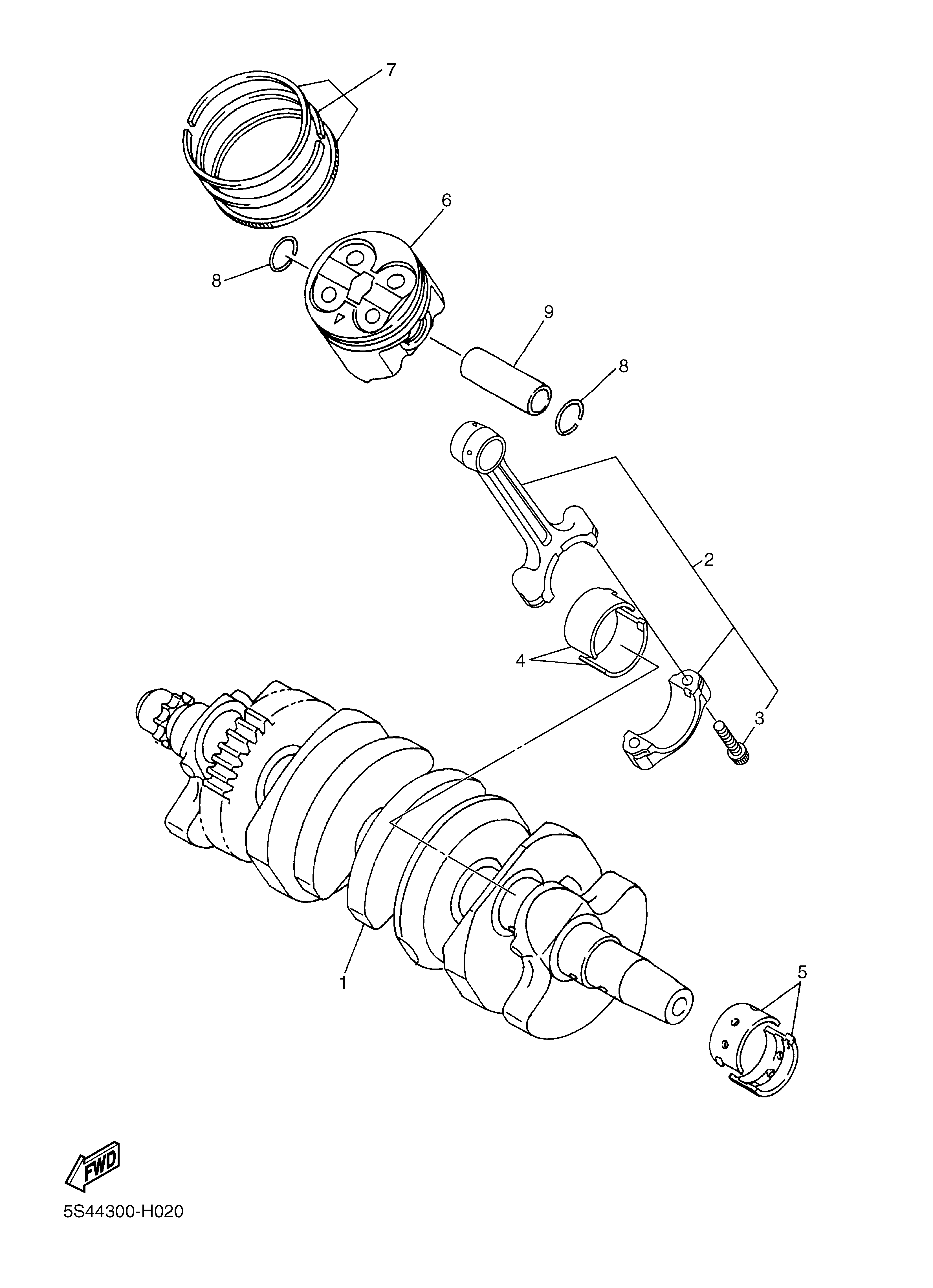 CRANKSHAFT PISTON 爆炸图