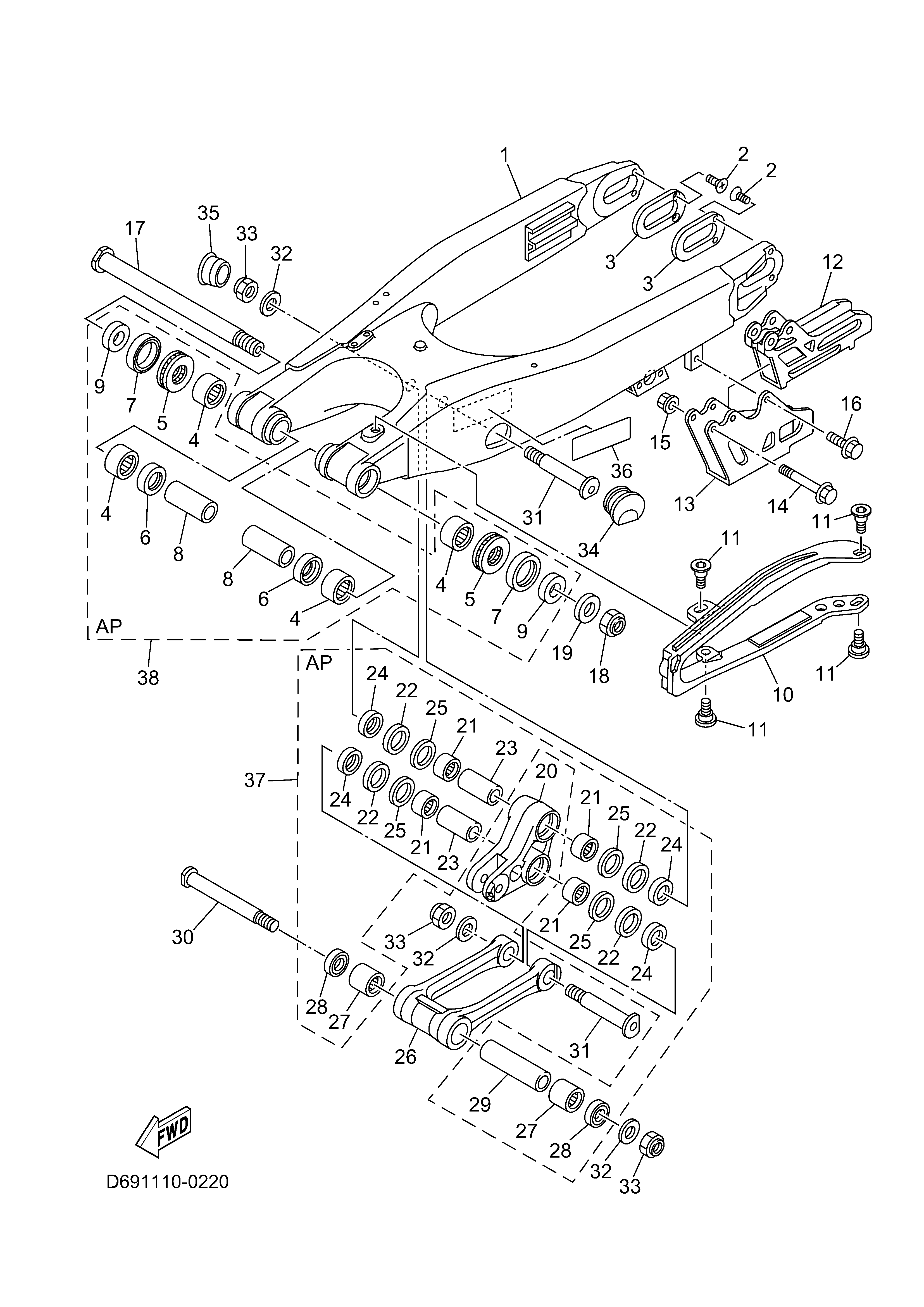 REAR ARM Exploded diagrams
