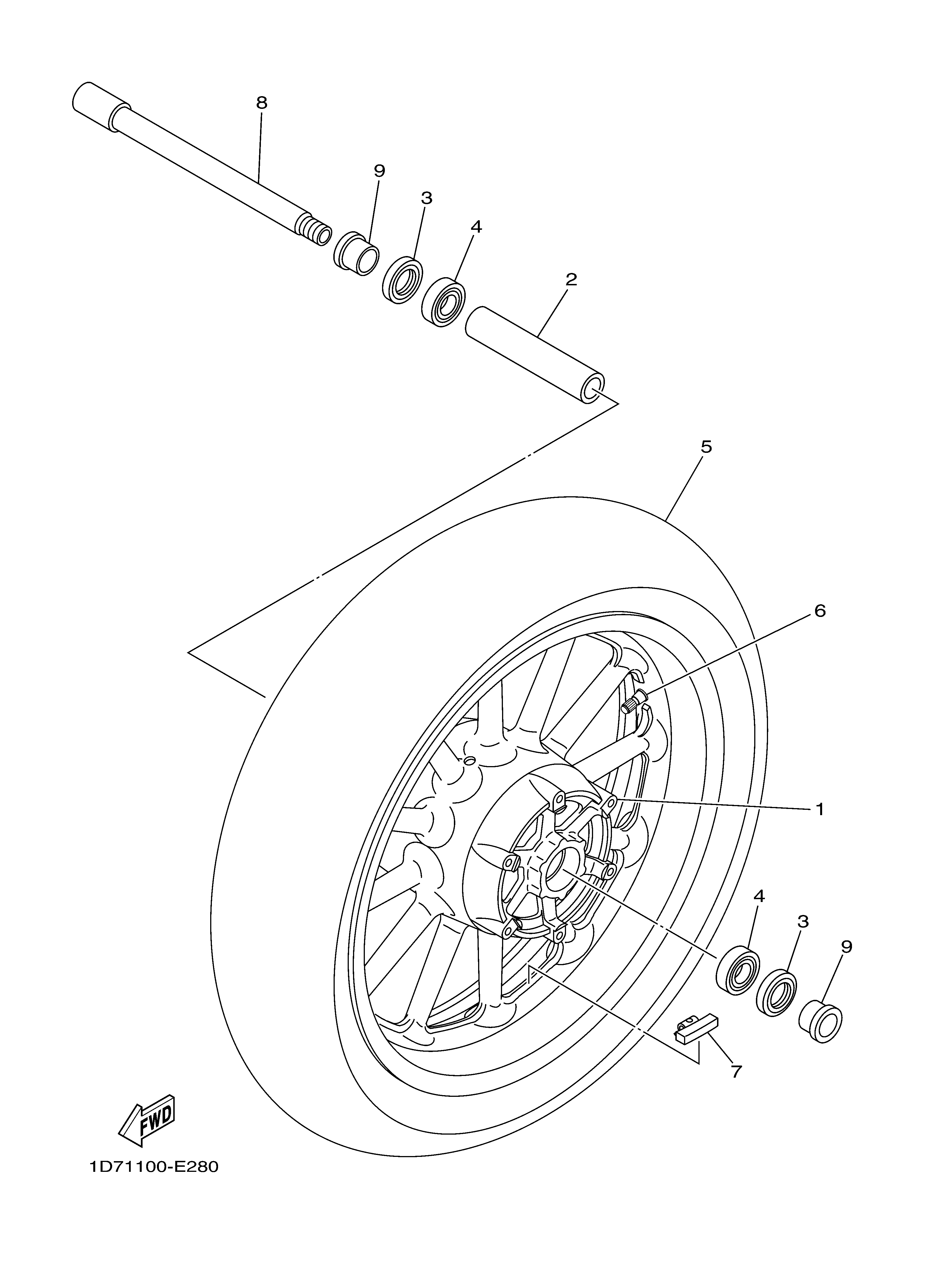 FRONT WHEEL Diagram terurai