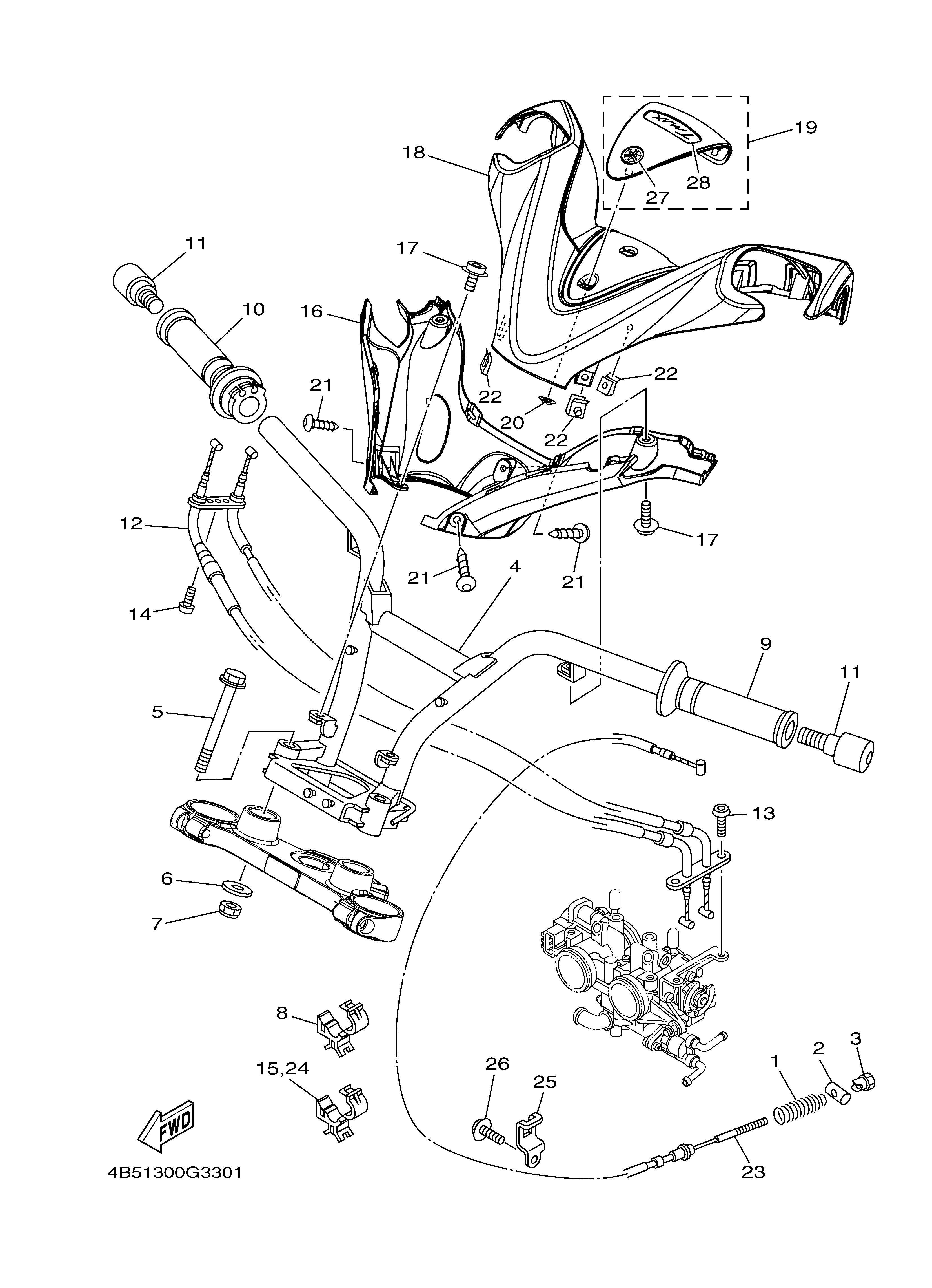 STEERING HANDLE CABLE Despieces