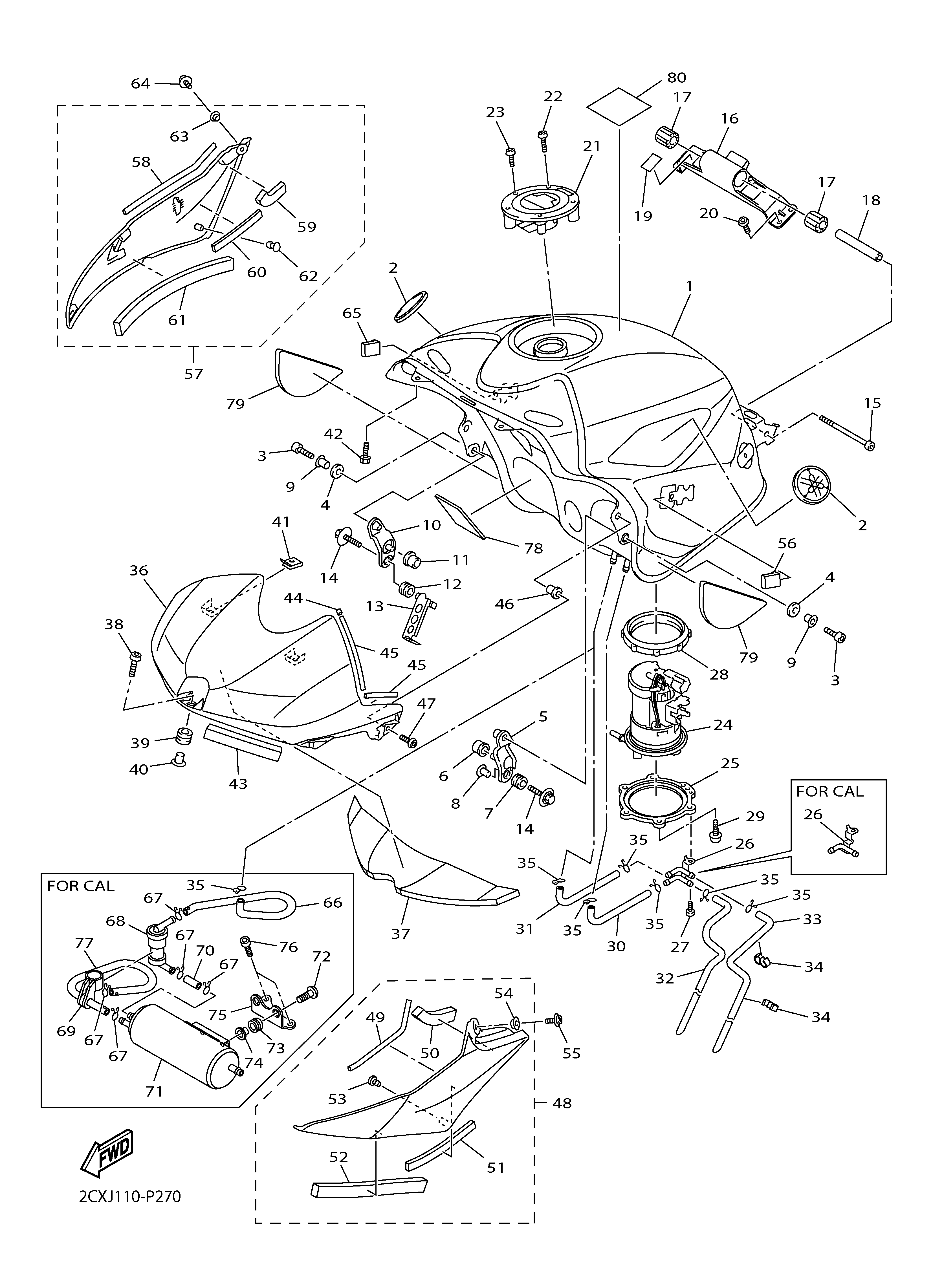FUEL TANK ภาพแยกชิ้นส่วน