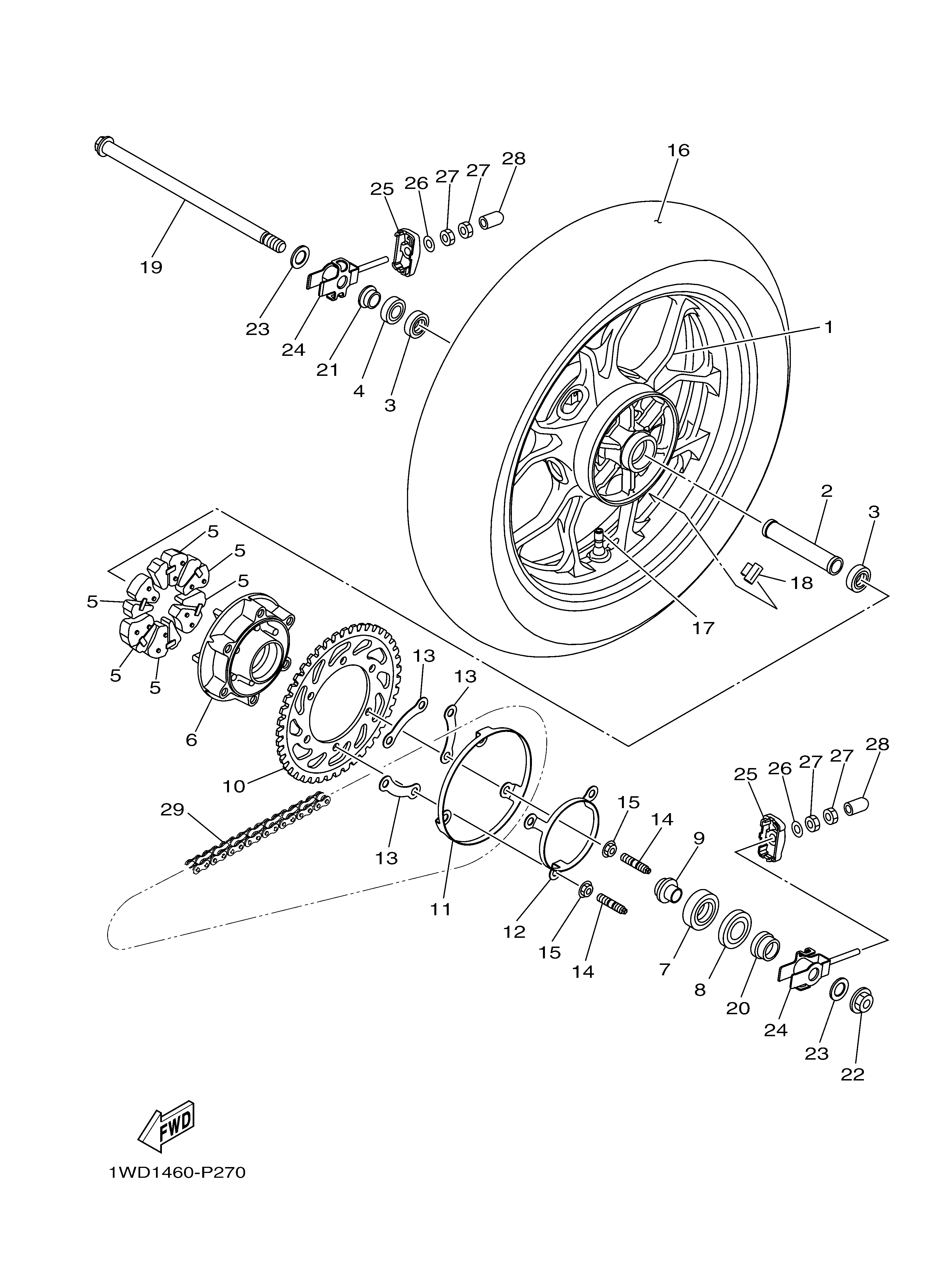 REAR WHEEL 爆炸图