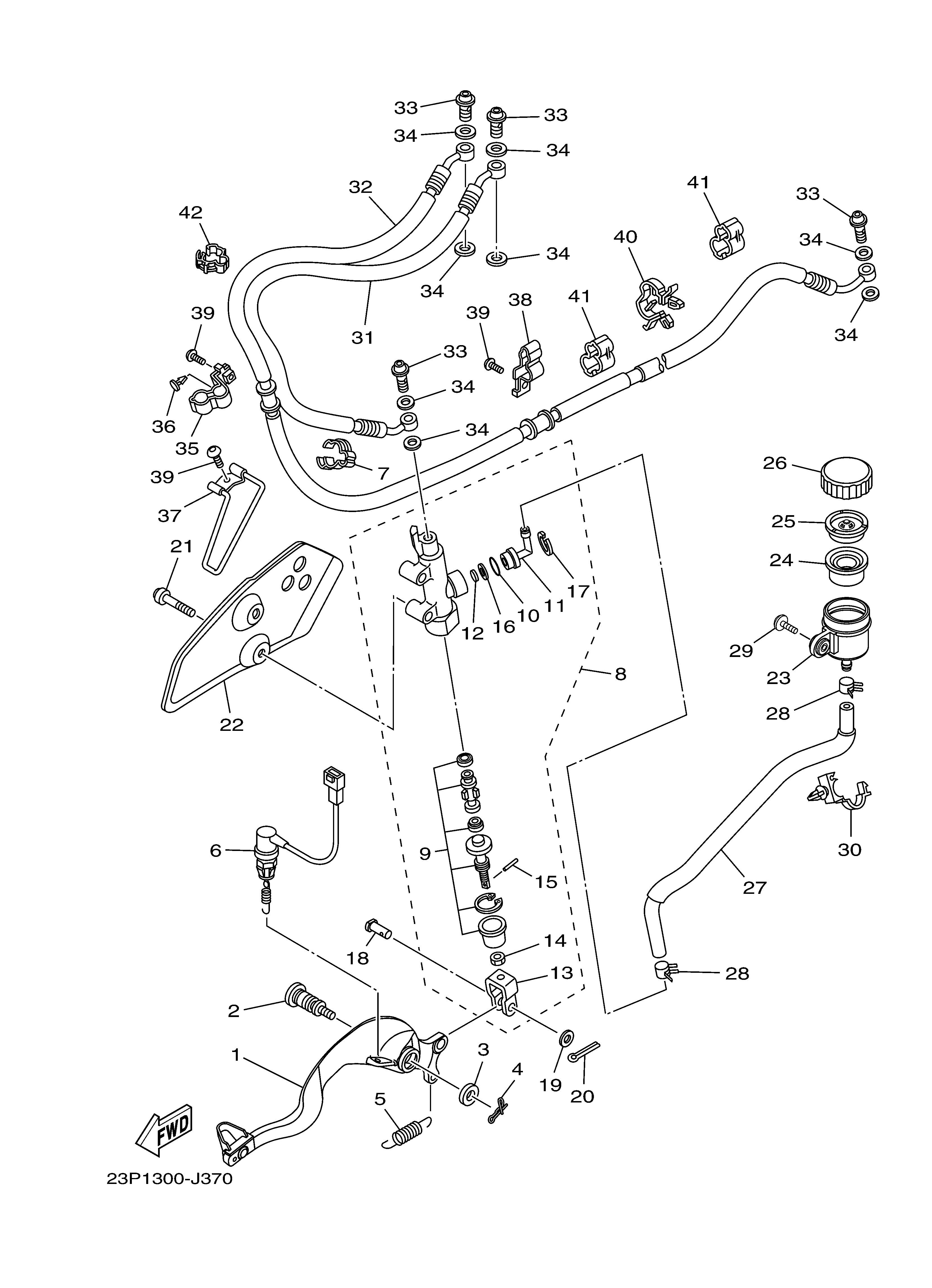 REAR MASTER CYLINDER ภาพแยกชิ้นส่วน