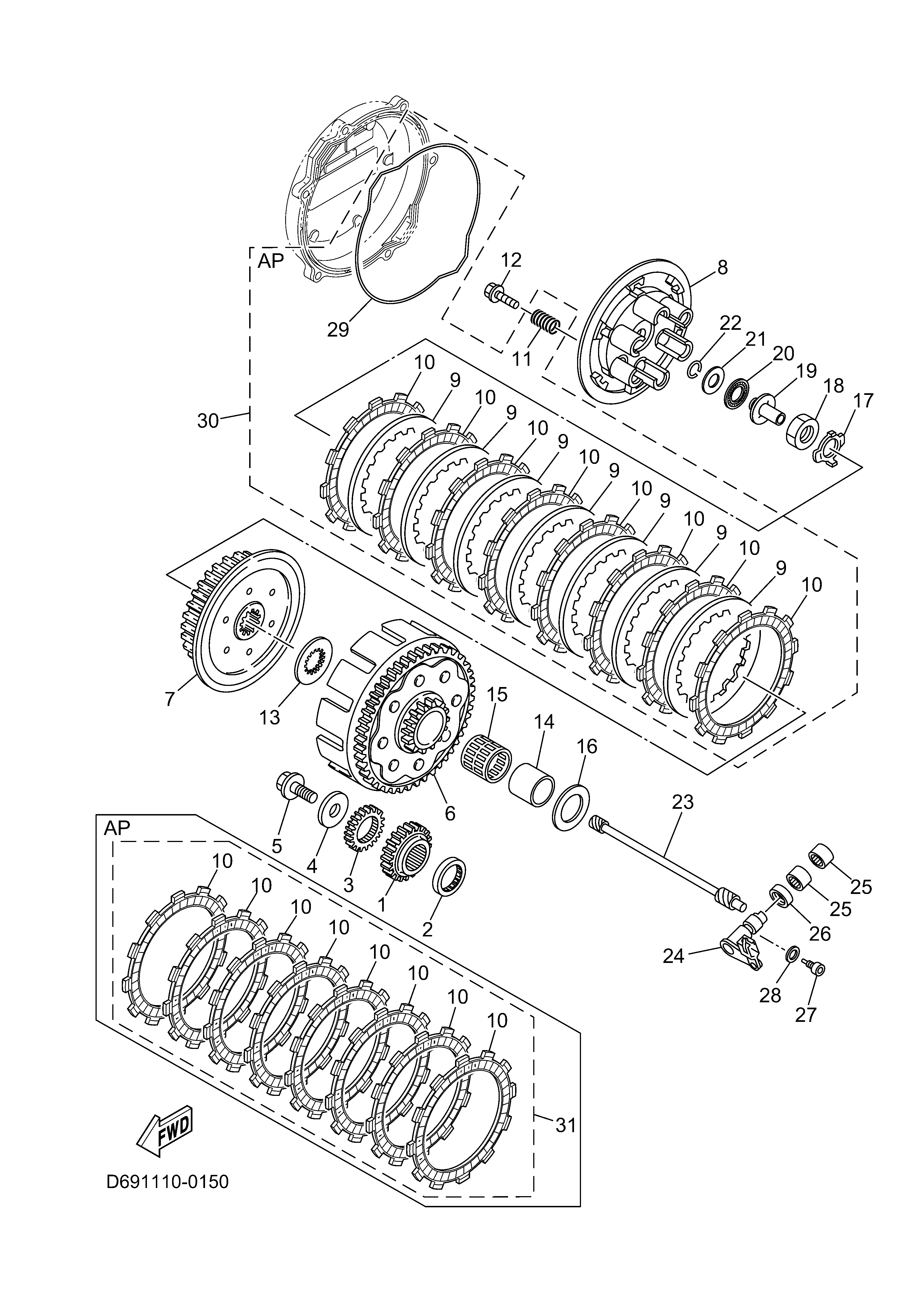CLUTCH Exploded diagrams