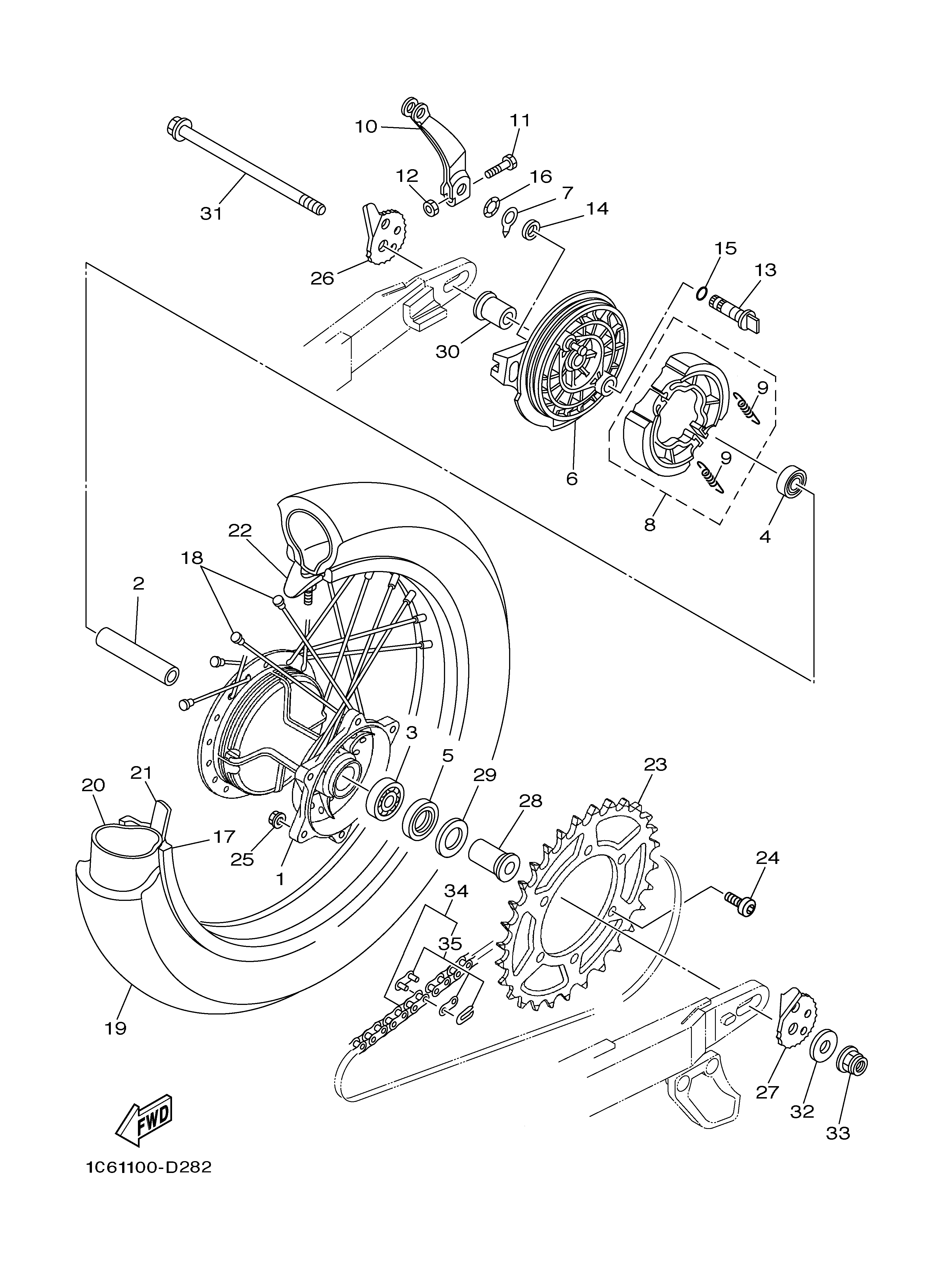 REAR WHEEL ภาพแยกชิ้นส่วน