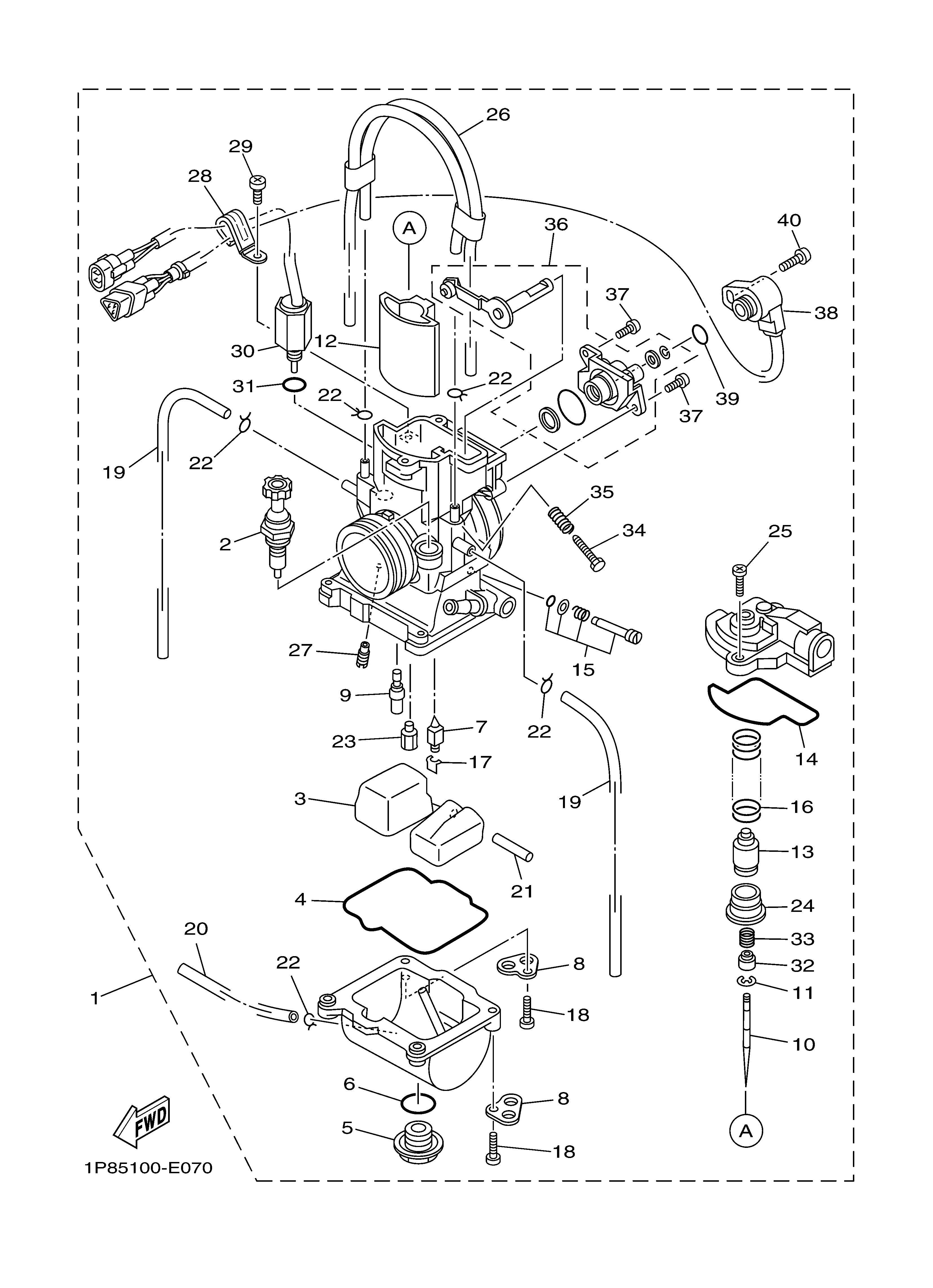 CARBURETOR Sơ đồ tách chi tiết