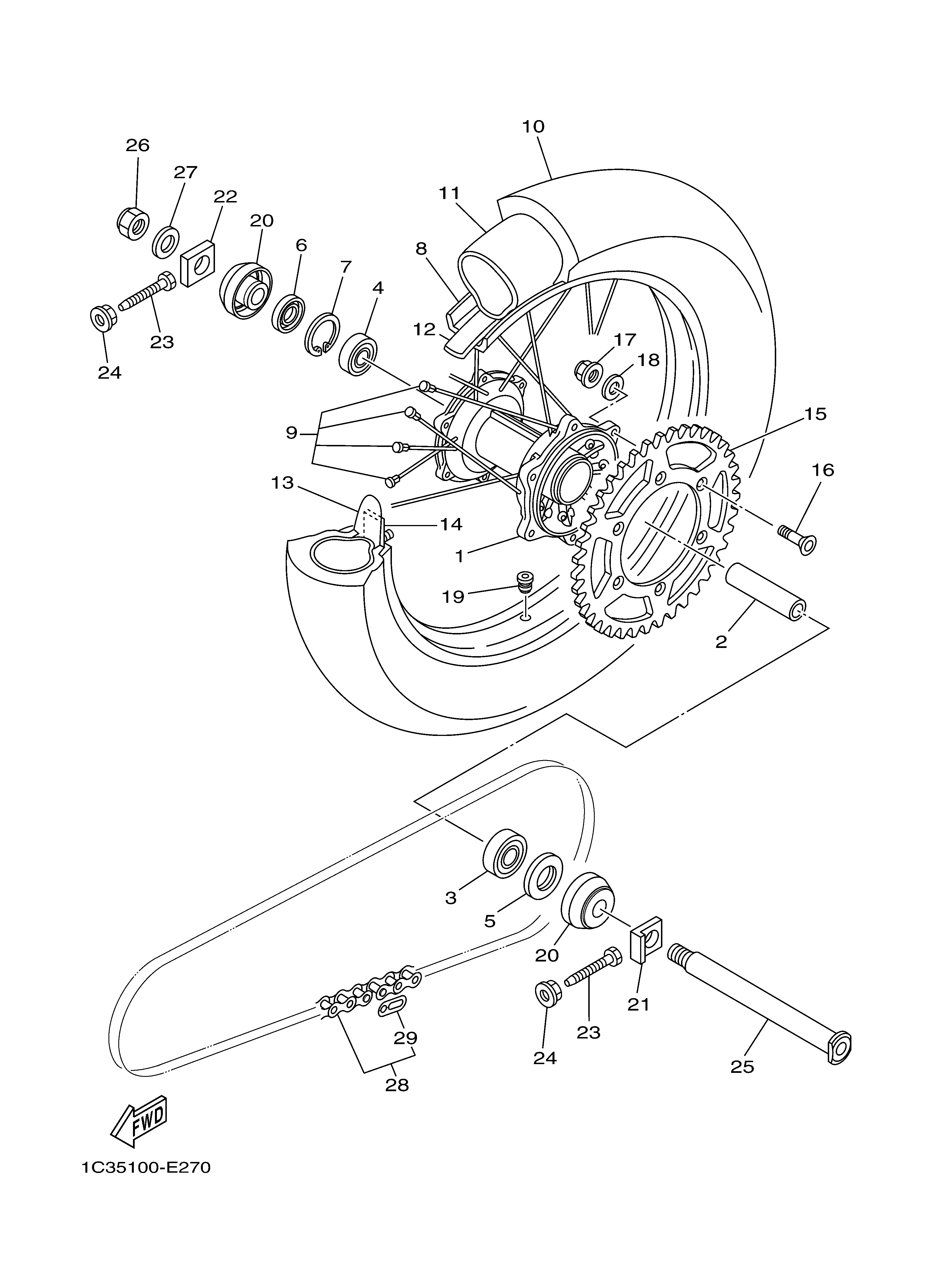 REAR WHEEL ภาพแยกชิ้นส่วน