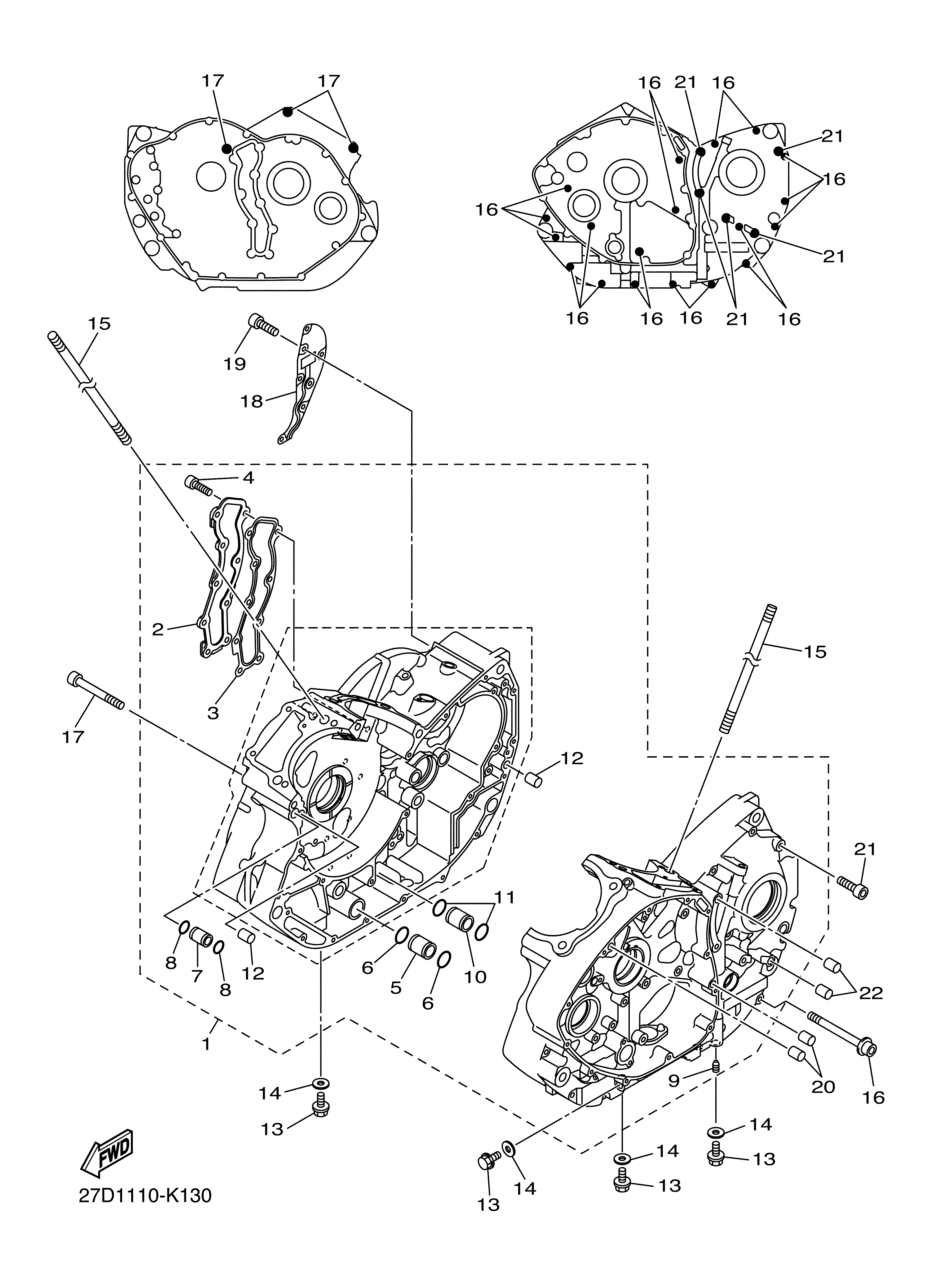 CRANKCASE ภาพแยกชิ้นส่วน