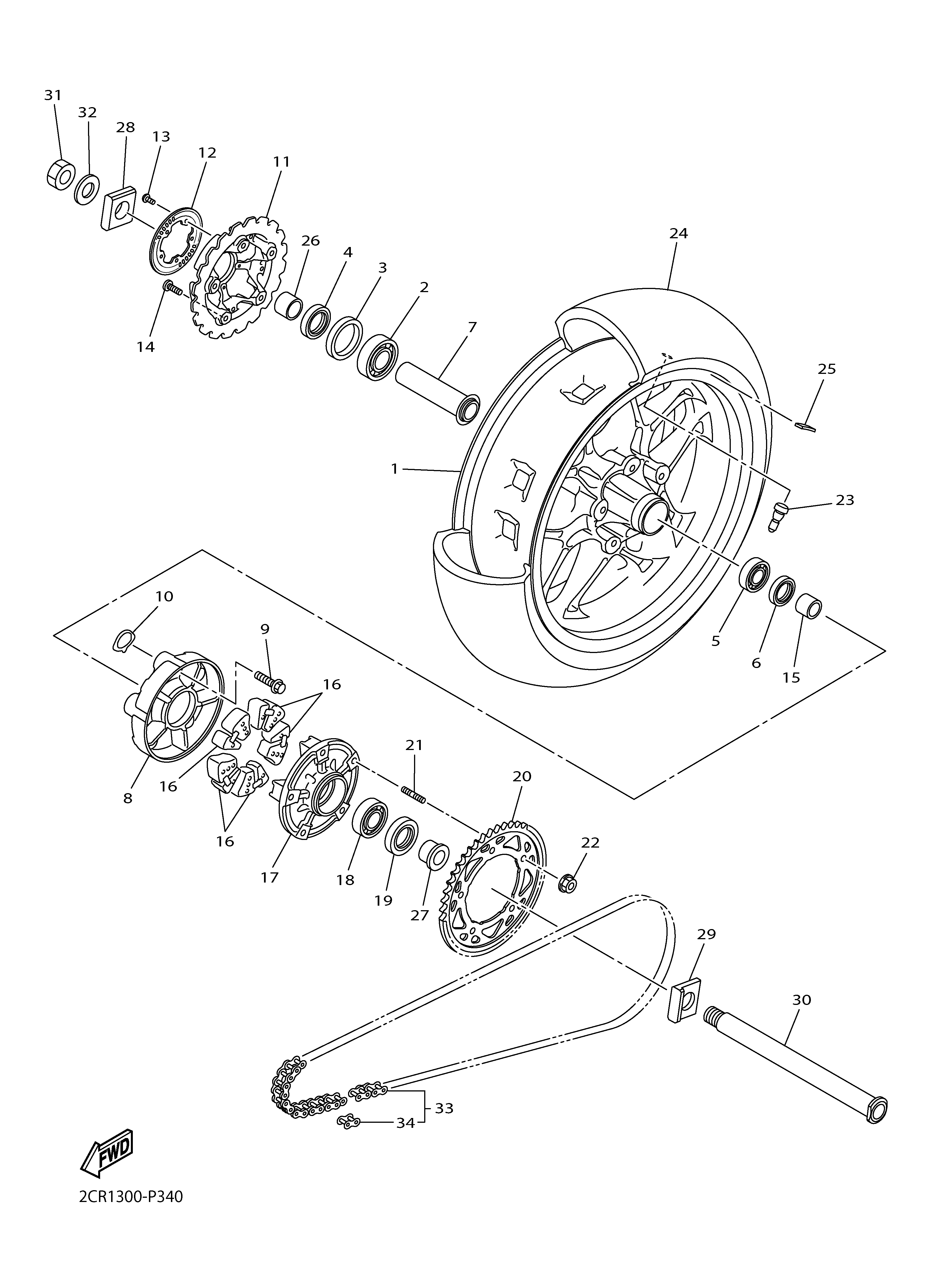 REAR WHEEL Exploded diagrams