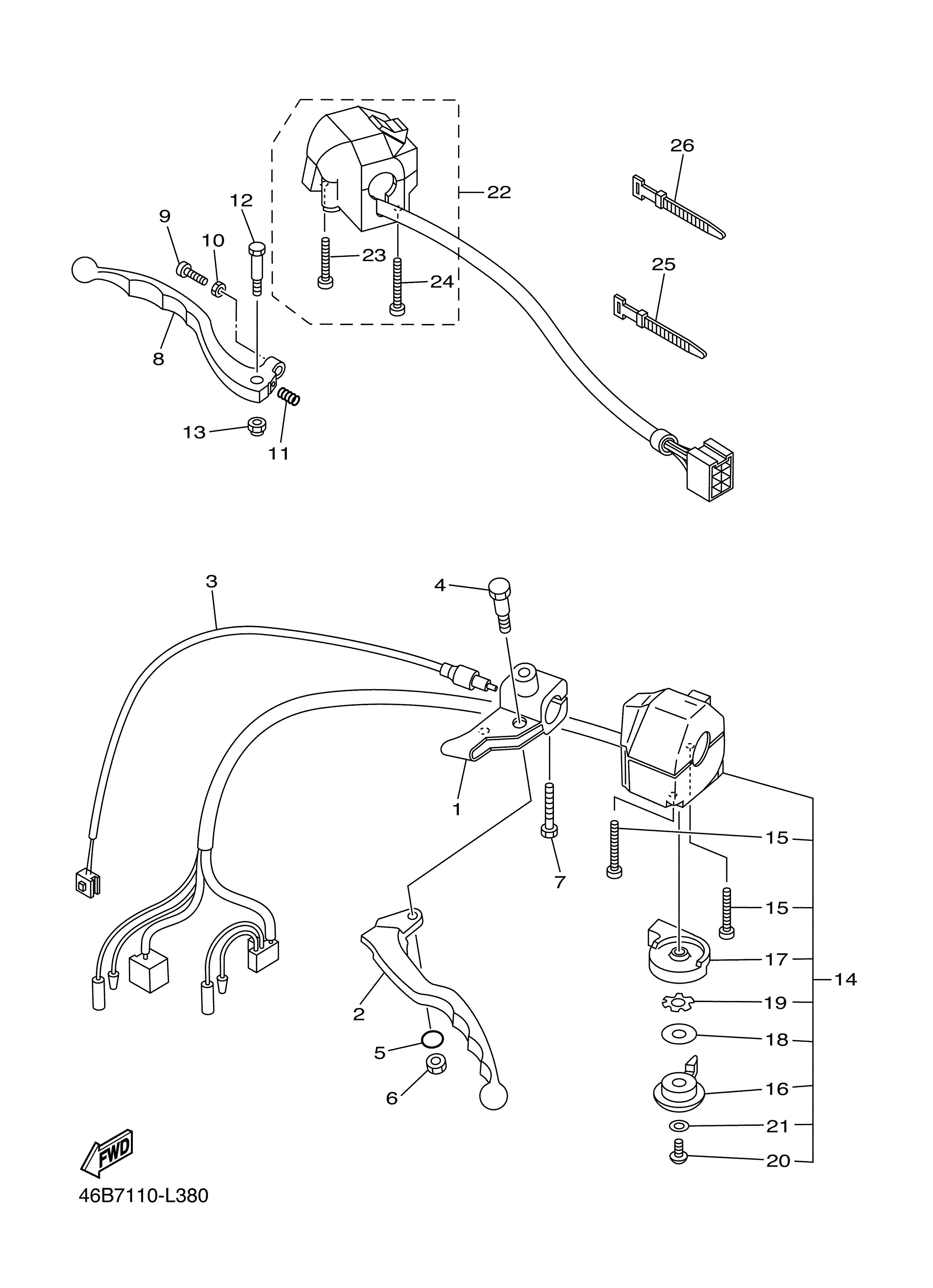 HANDLE SWITCH LEVER ภาพแยกชิ้นส่วน