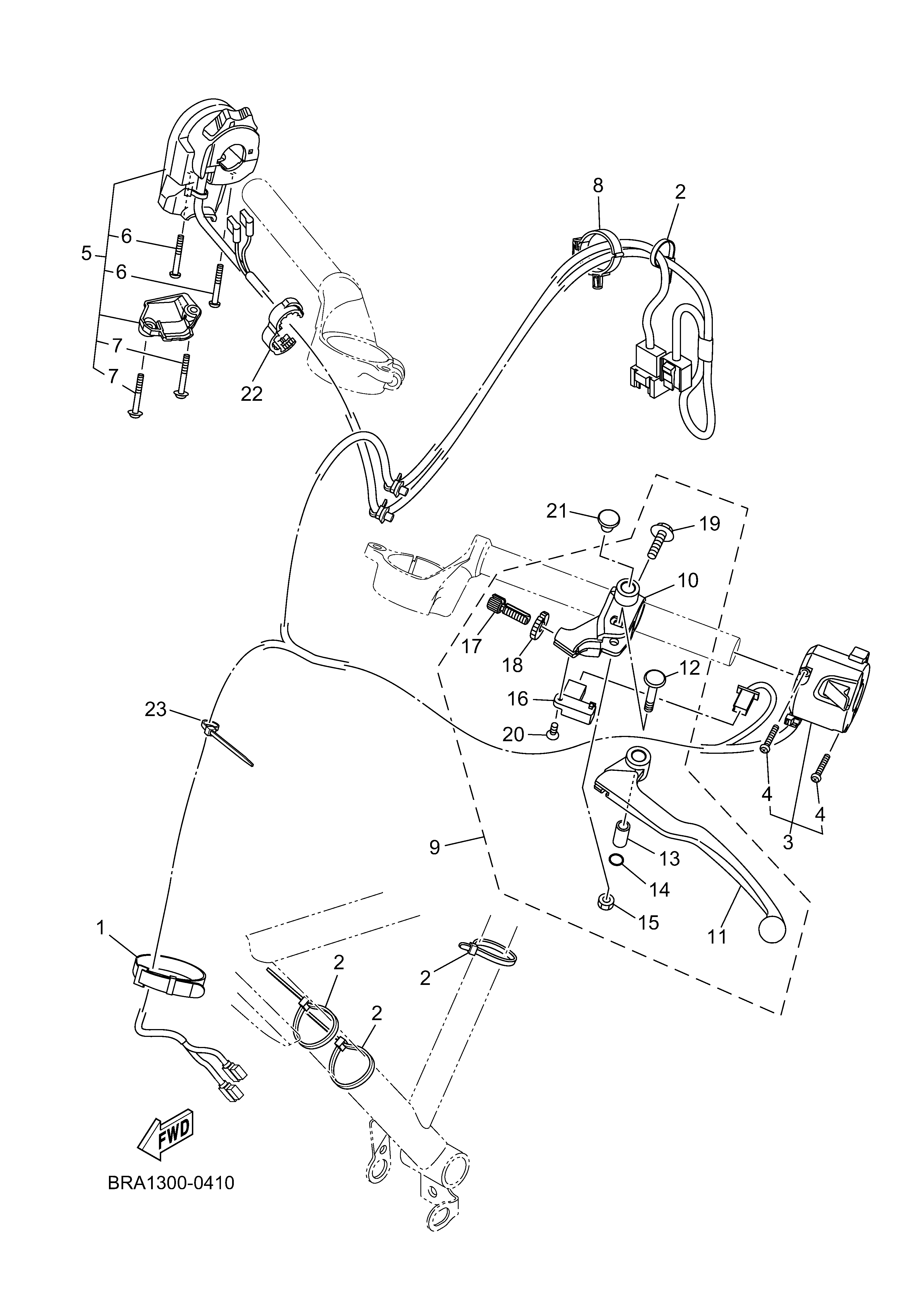 HANDLE SWITCH & LEVER Exploded diagrams