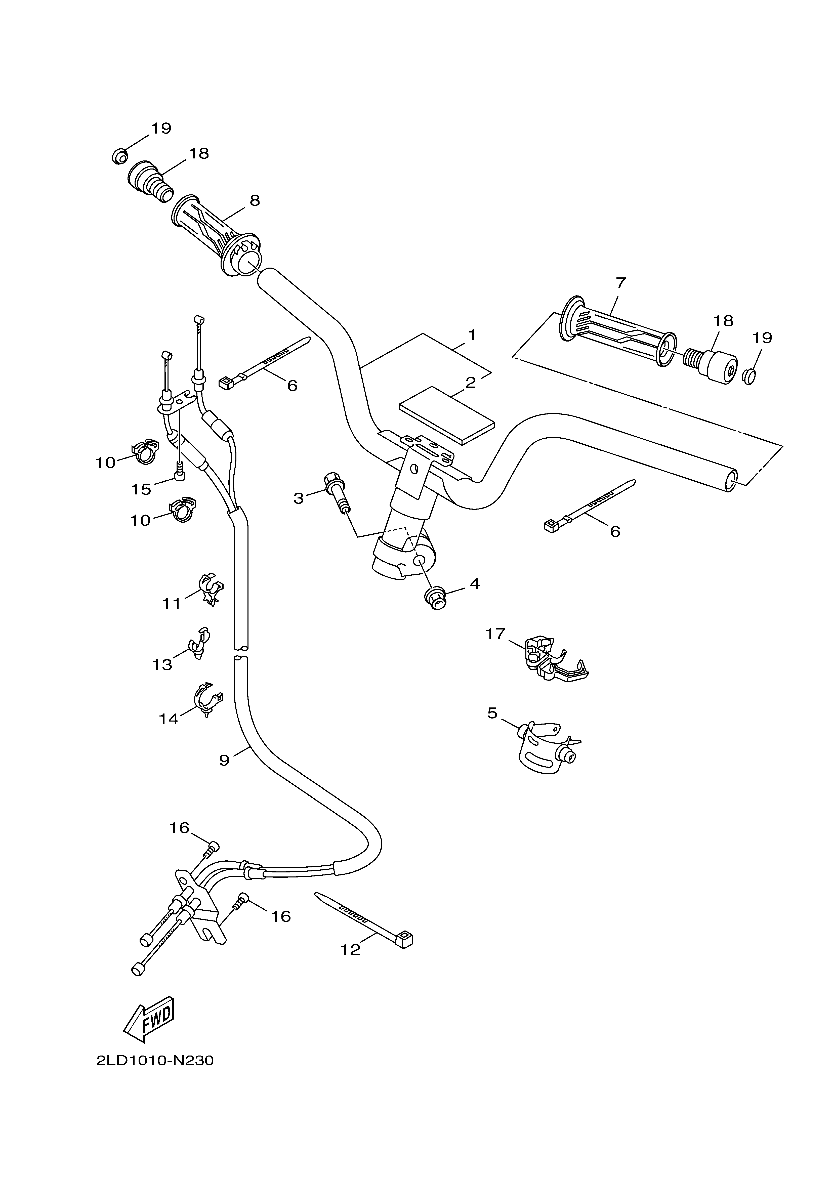 STEERING HANDLE CABLE Diagram terurai
