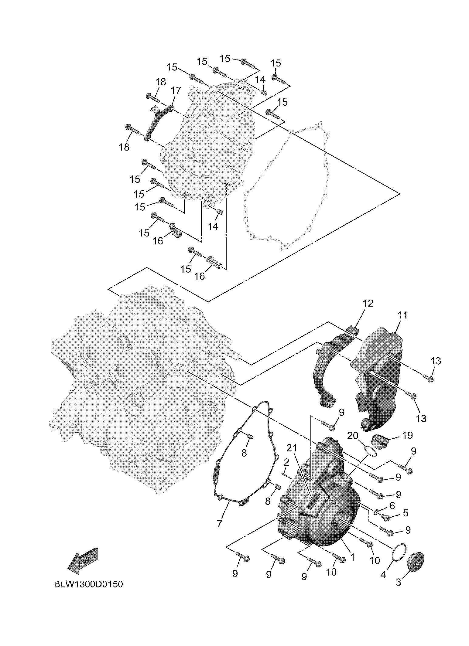 CRANKCASE COVER 1 Exploded diagrams